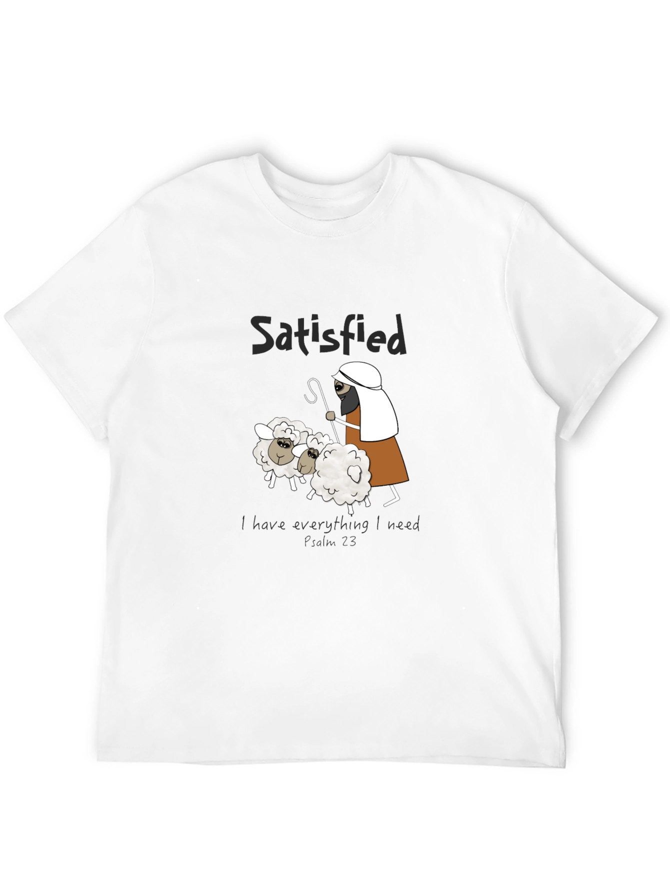 Black Satisfied Shepherd & Sheep Black T-Shirt view 12