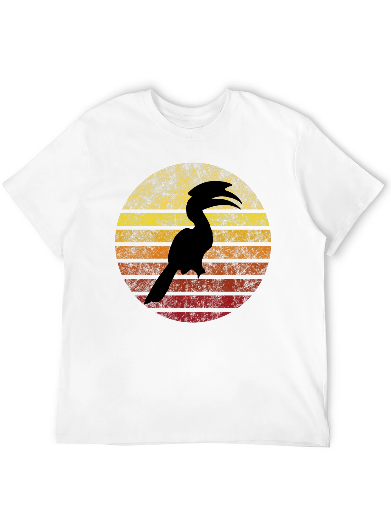 Black Vintage Hornbill Sunset Graphic Tee view 12