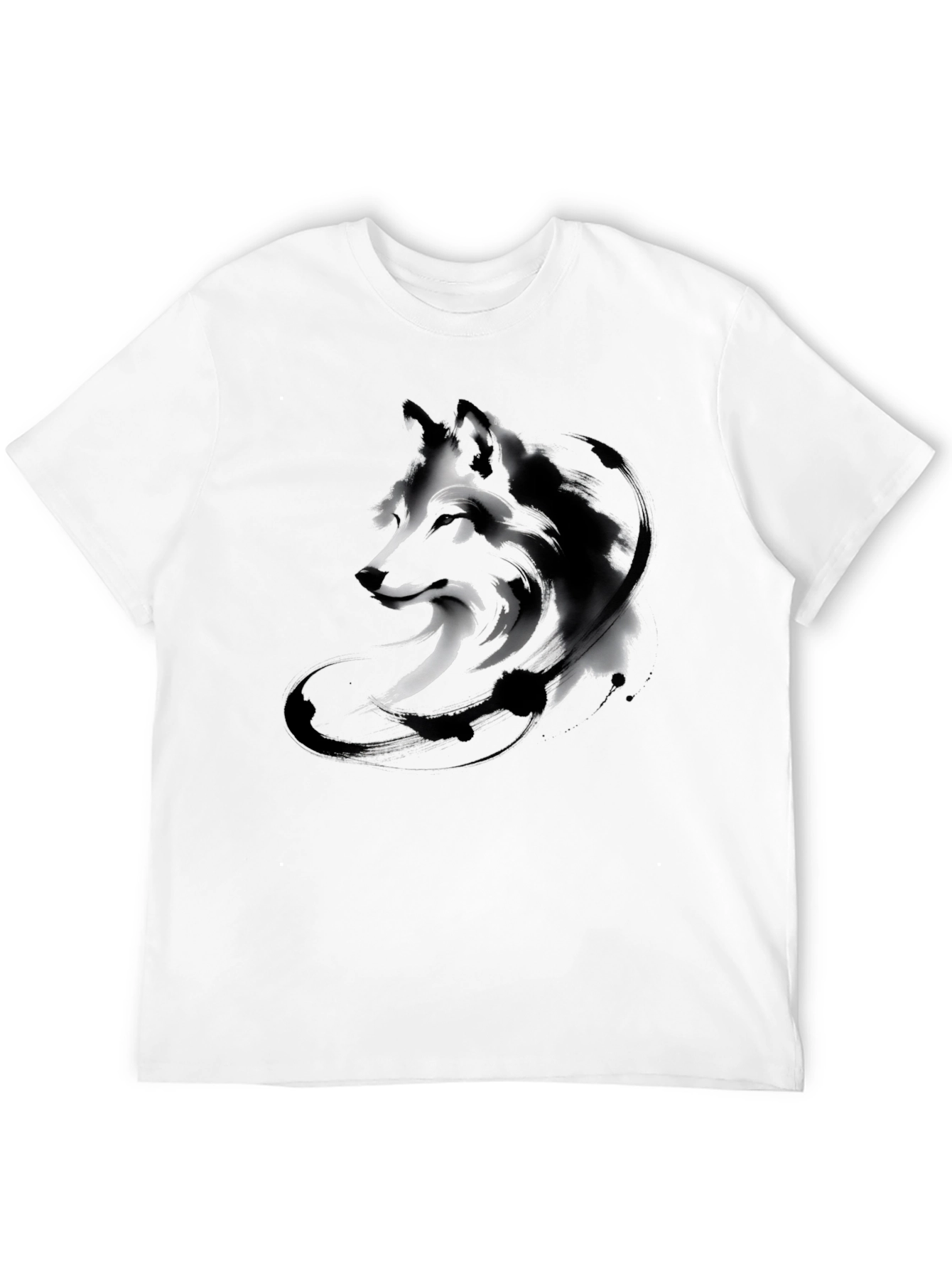 Black Abstract Wolf Graphic Tee - Black view 12