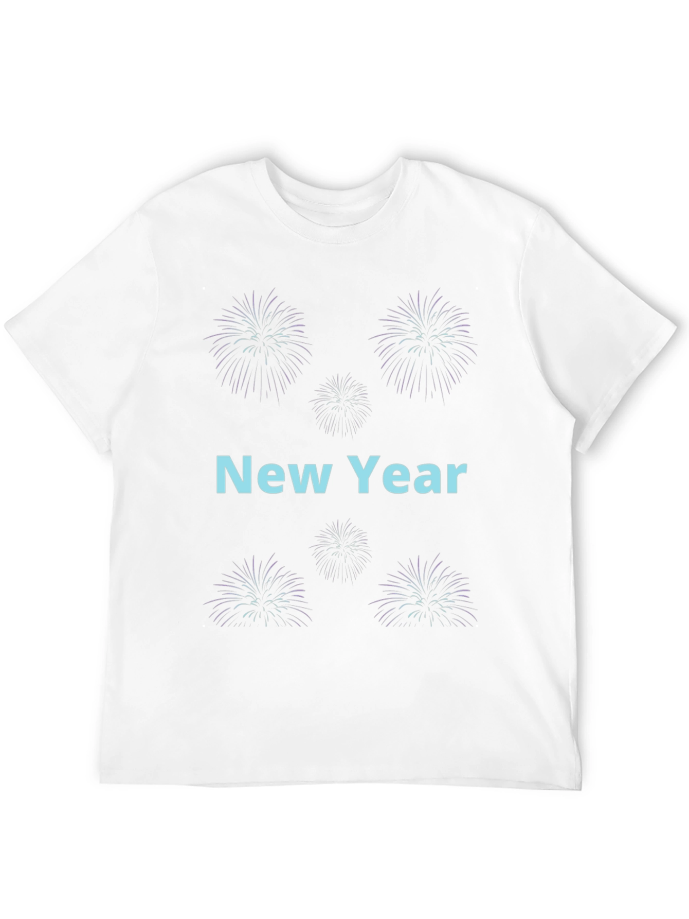 Black New Year Fireworks Graphic Tee - Black Cotton Blend view 12