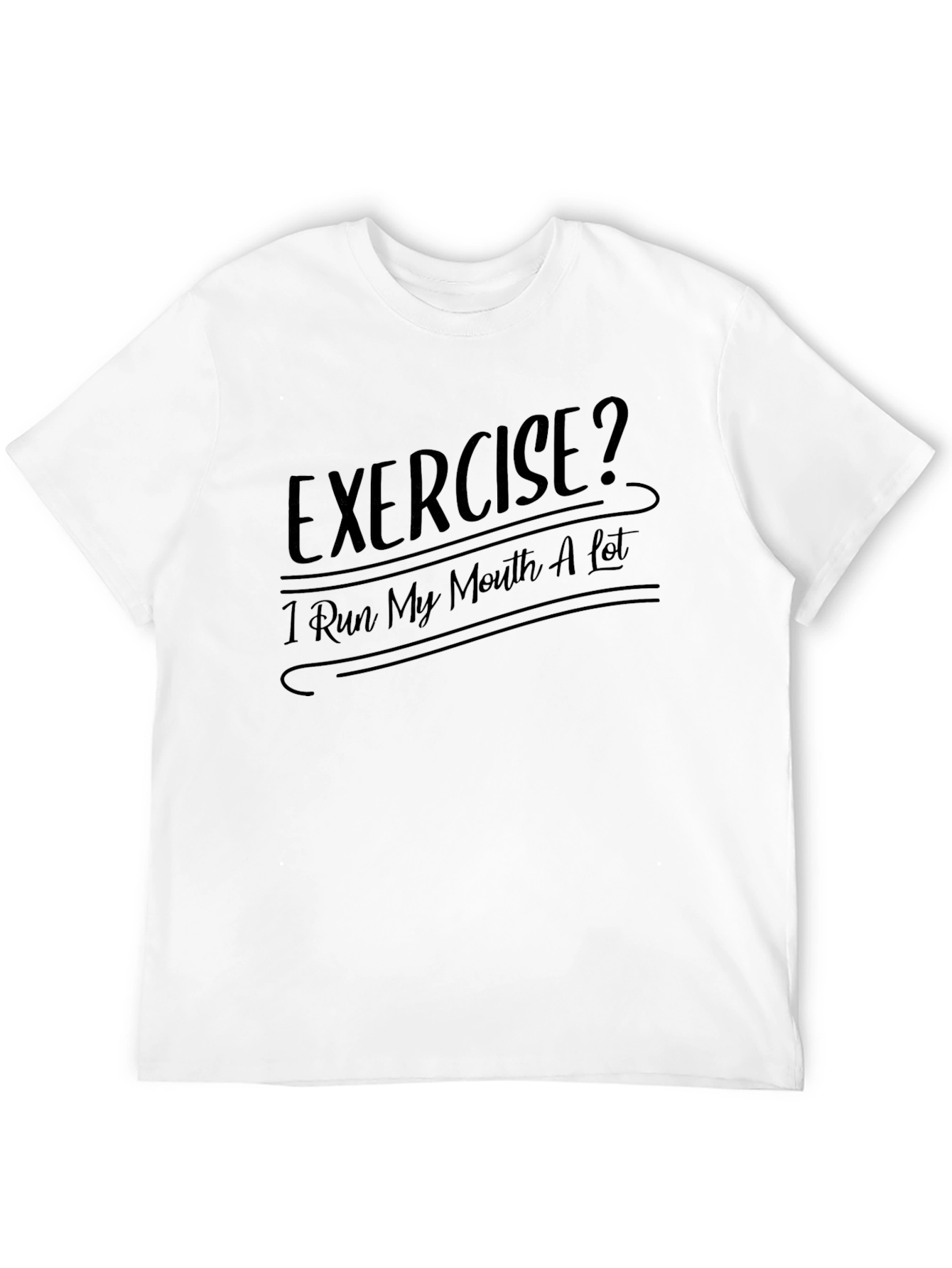 Black Exercise? I Run My Mouth A Lot - Black T-Shirt view 12