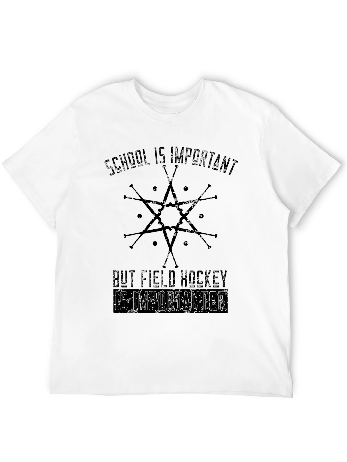 Black Field Hockey T-Shirt - School is Important view 12