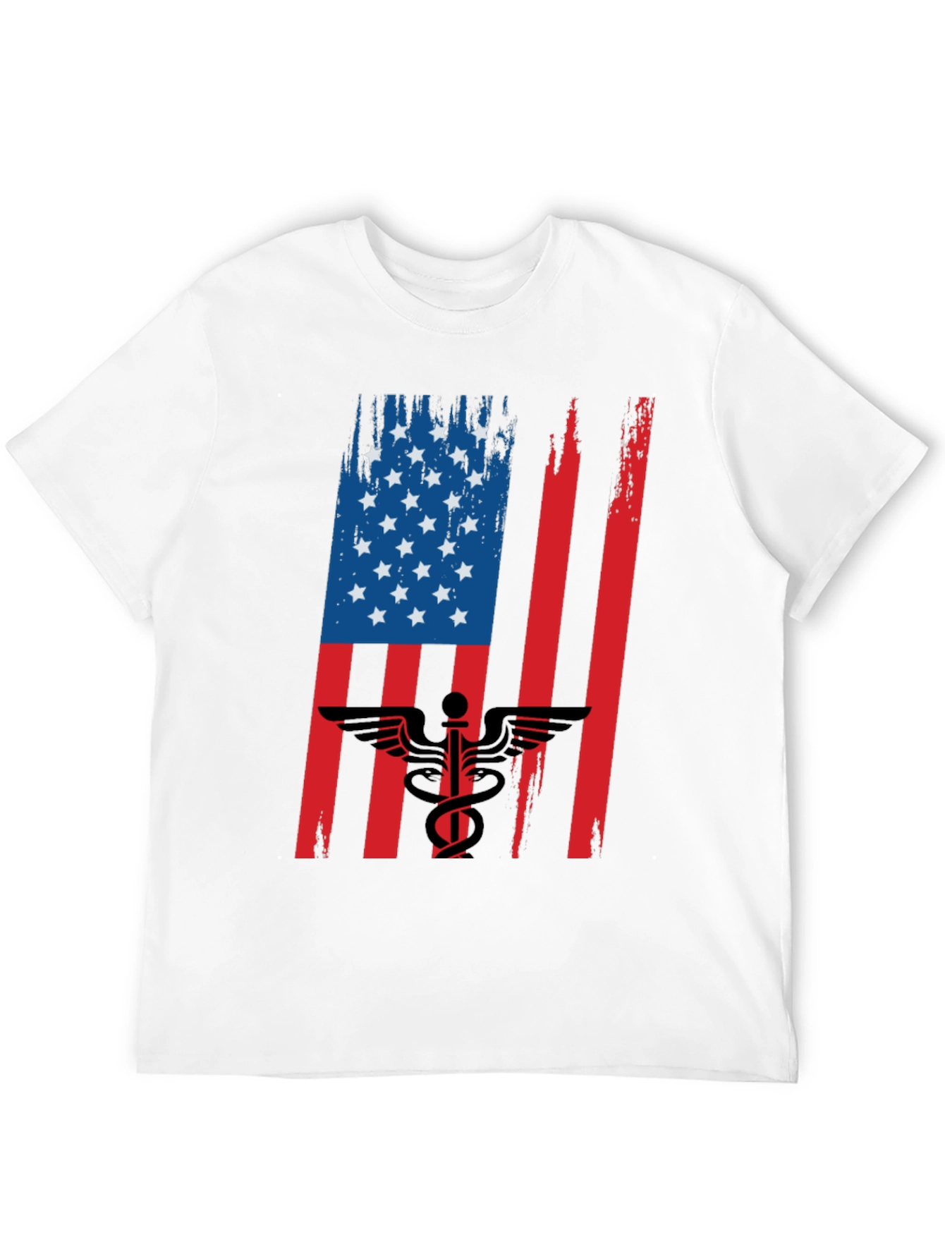 Black American Flag Medical Symbol Graphic Tee view 12