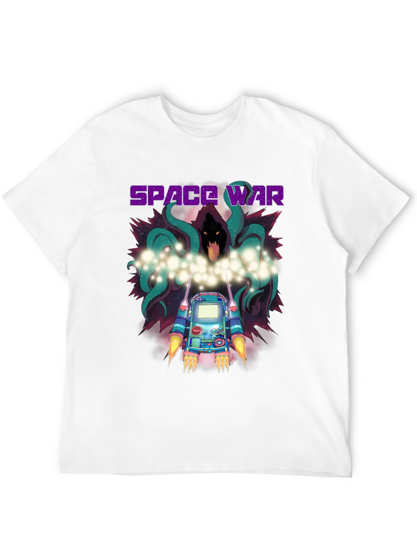 Black Space War Graphic Print Black T-Shirt view 12