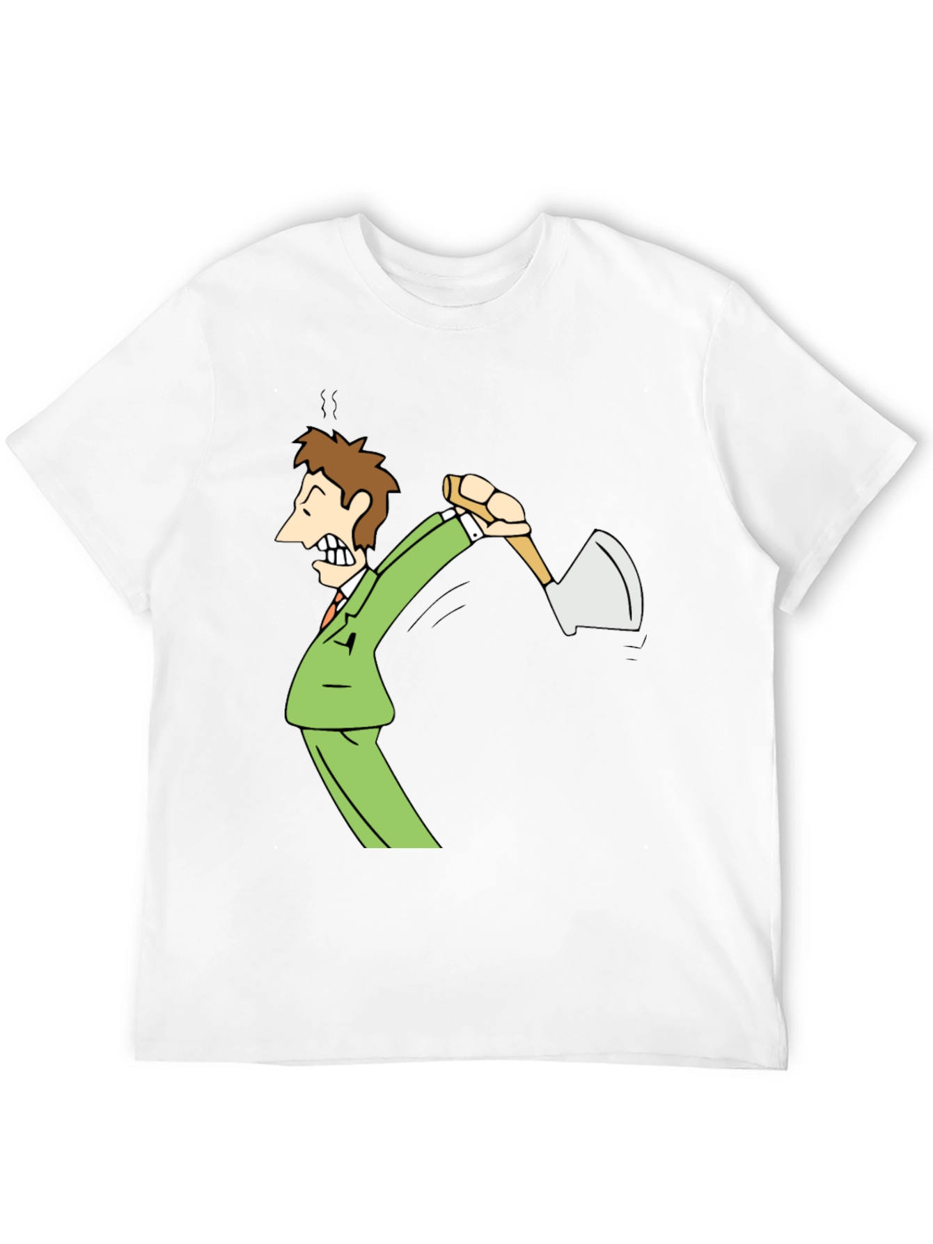 Black Axe Man Cartoon Graphic Black T-Shirt view 12