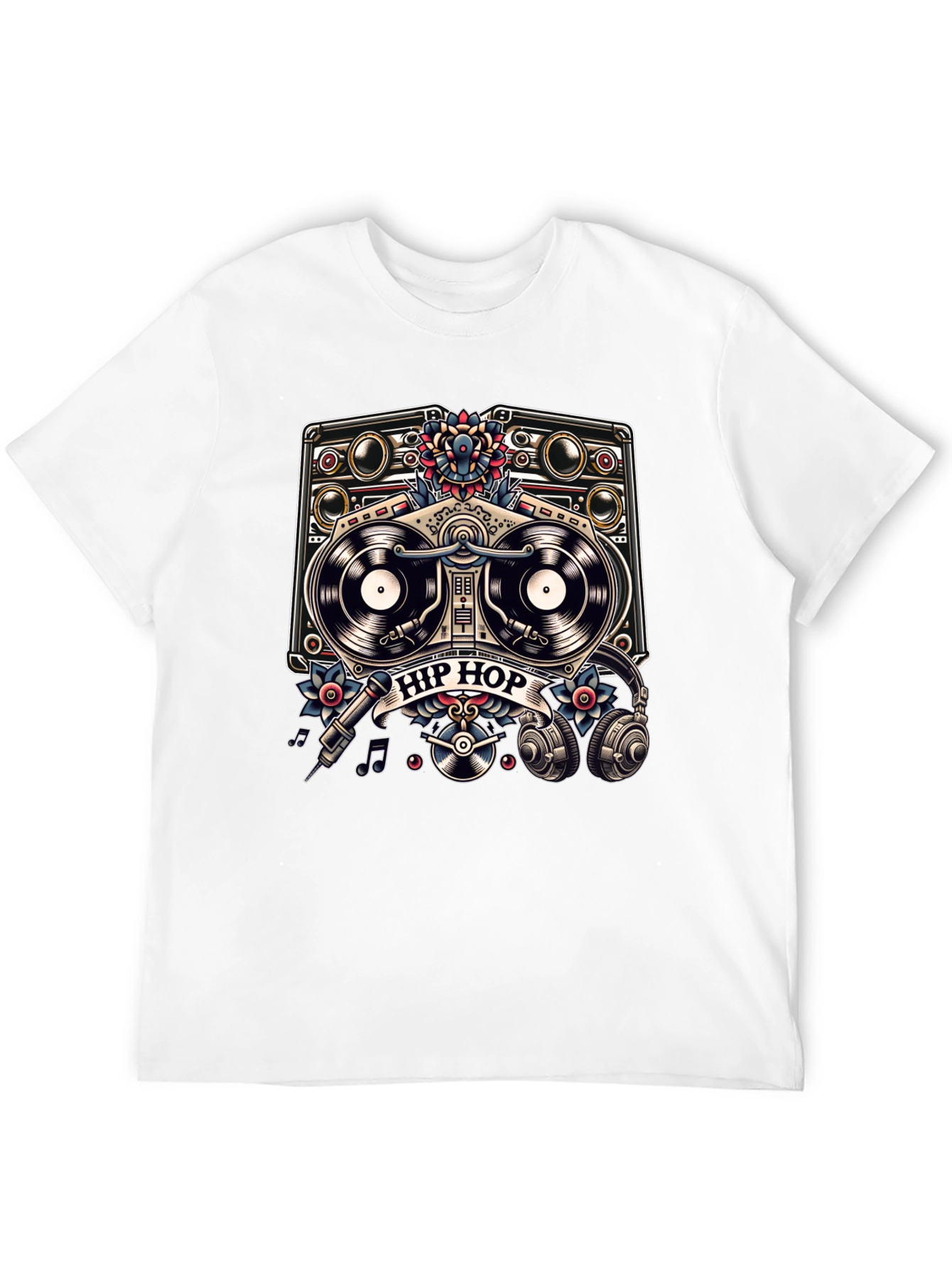 Black Hip Hop Music Graphic Print T-Shirt view 12