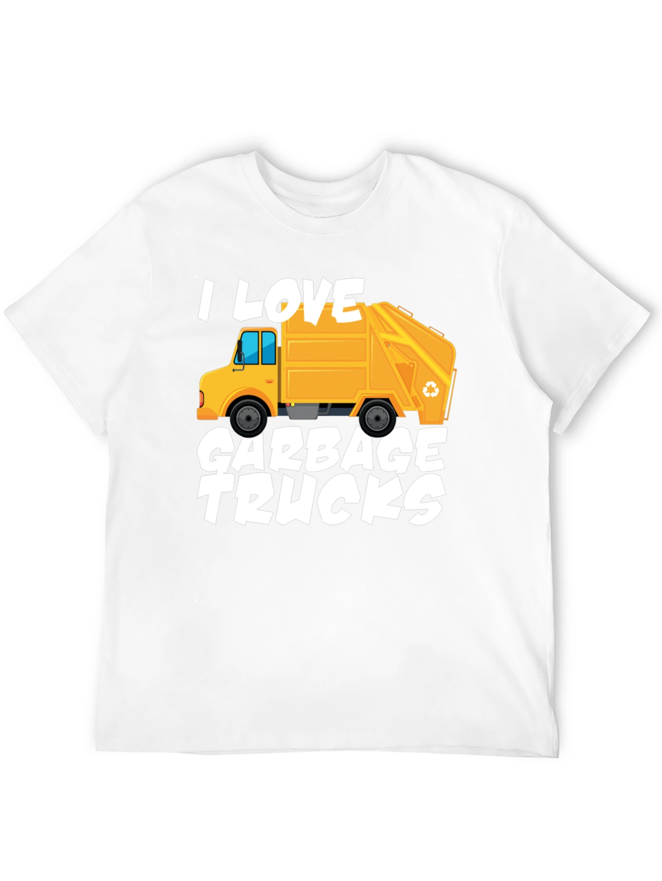 Black I Love Garbage Trucks Graphic T-Shirt view 12