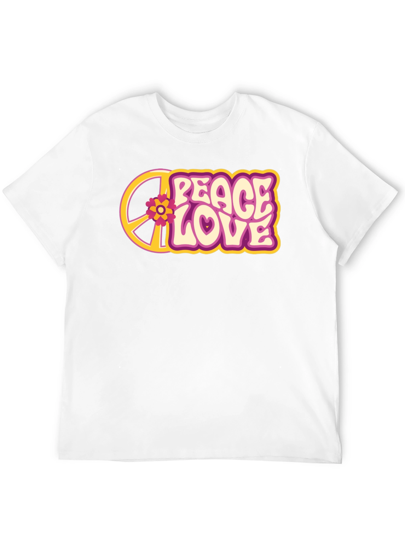 Black Peace Love Flower Graphic Tee - Retro Style view 12