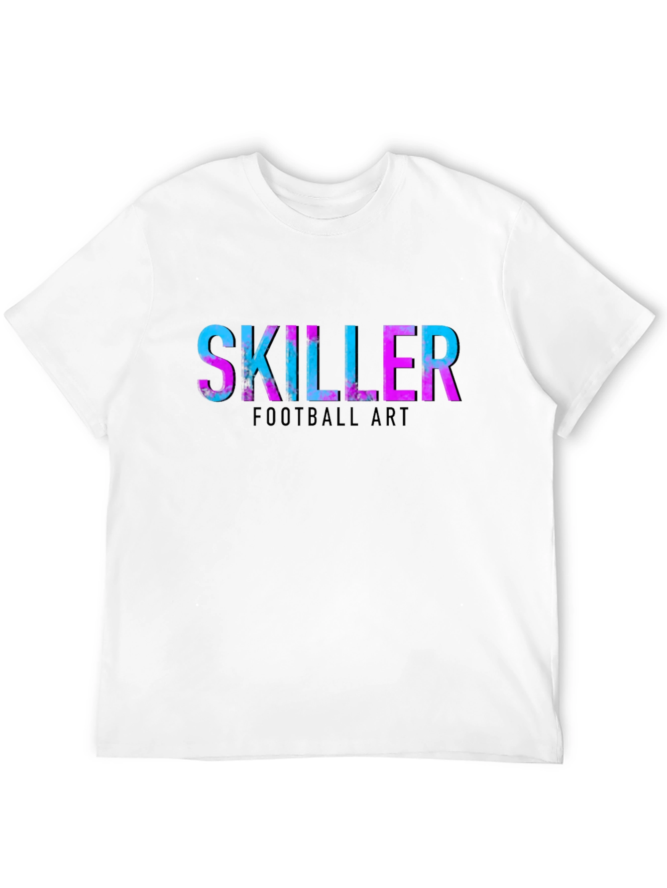 Black Skiller Football Art Graphic T-Shirt view 12