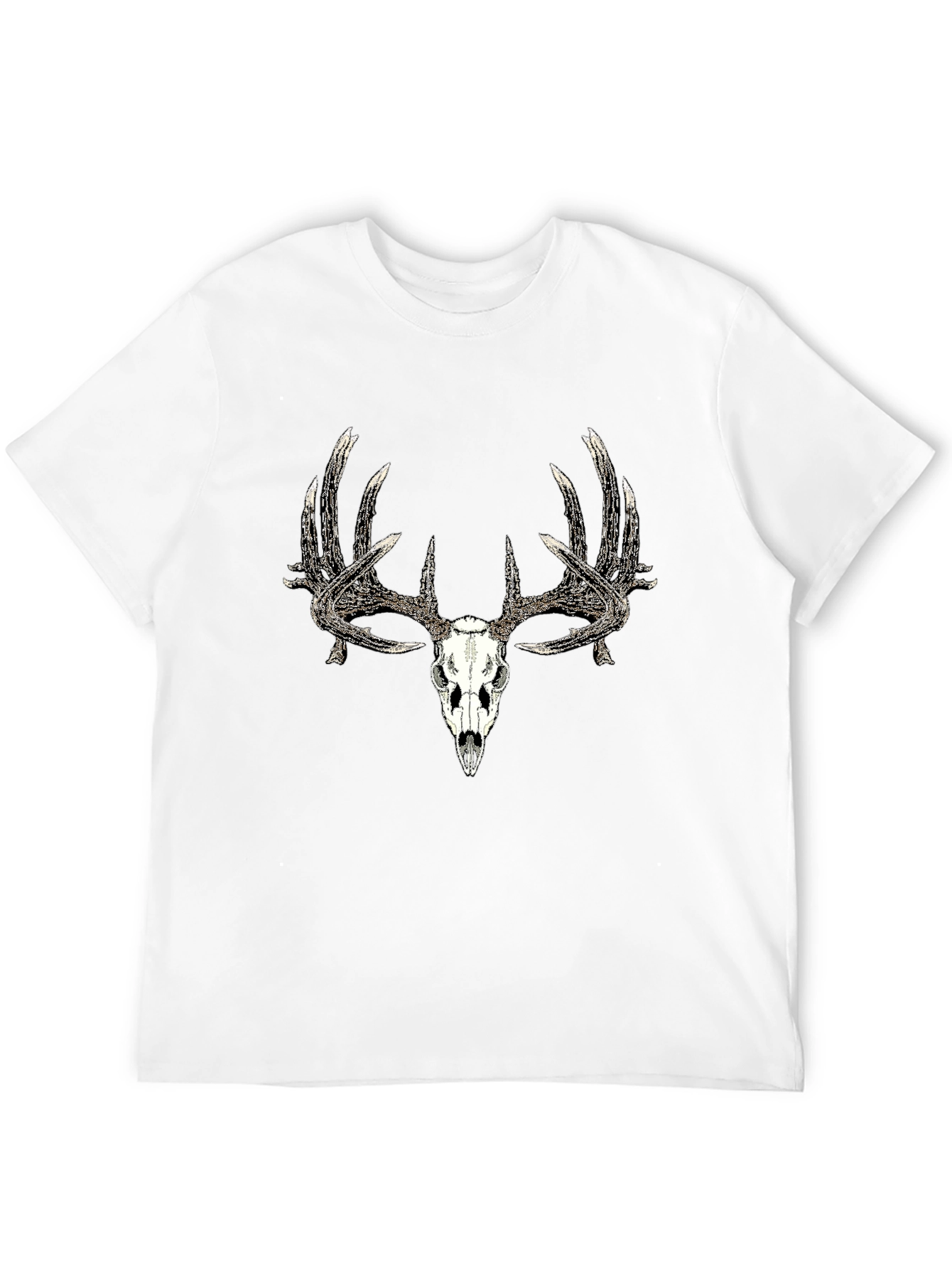 Black Deer Skull Graphic Tee - Black view 12