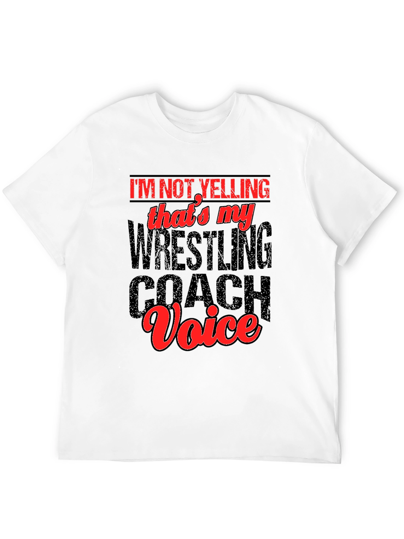 Black Wrestling Coach Voice T-Shirt - Funny Gift Idea view 12