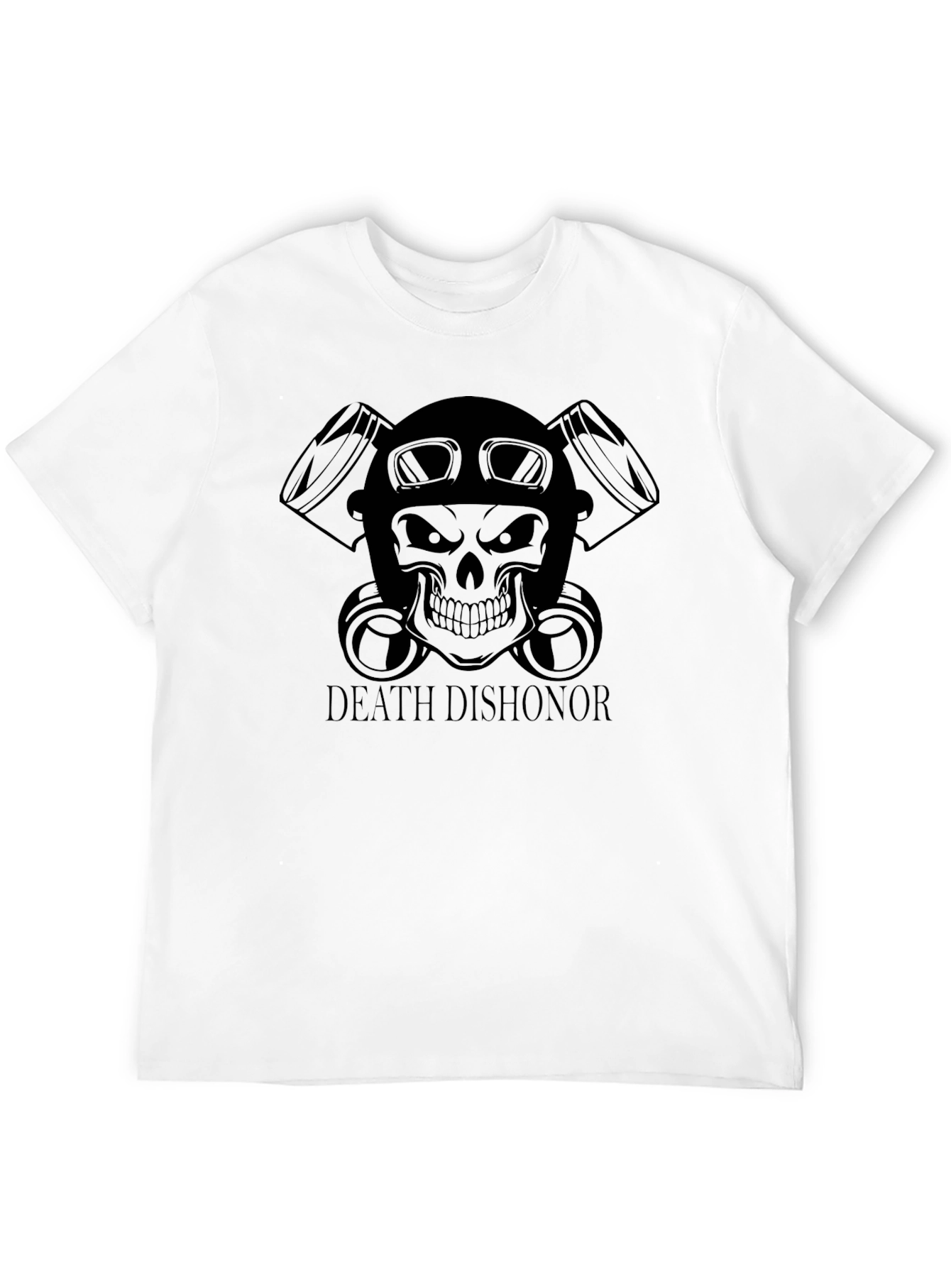 Black Death Dishonor Skull Biker T-Shirt view 12