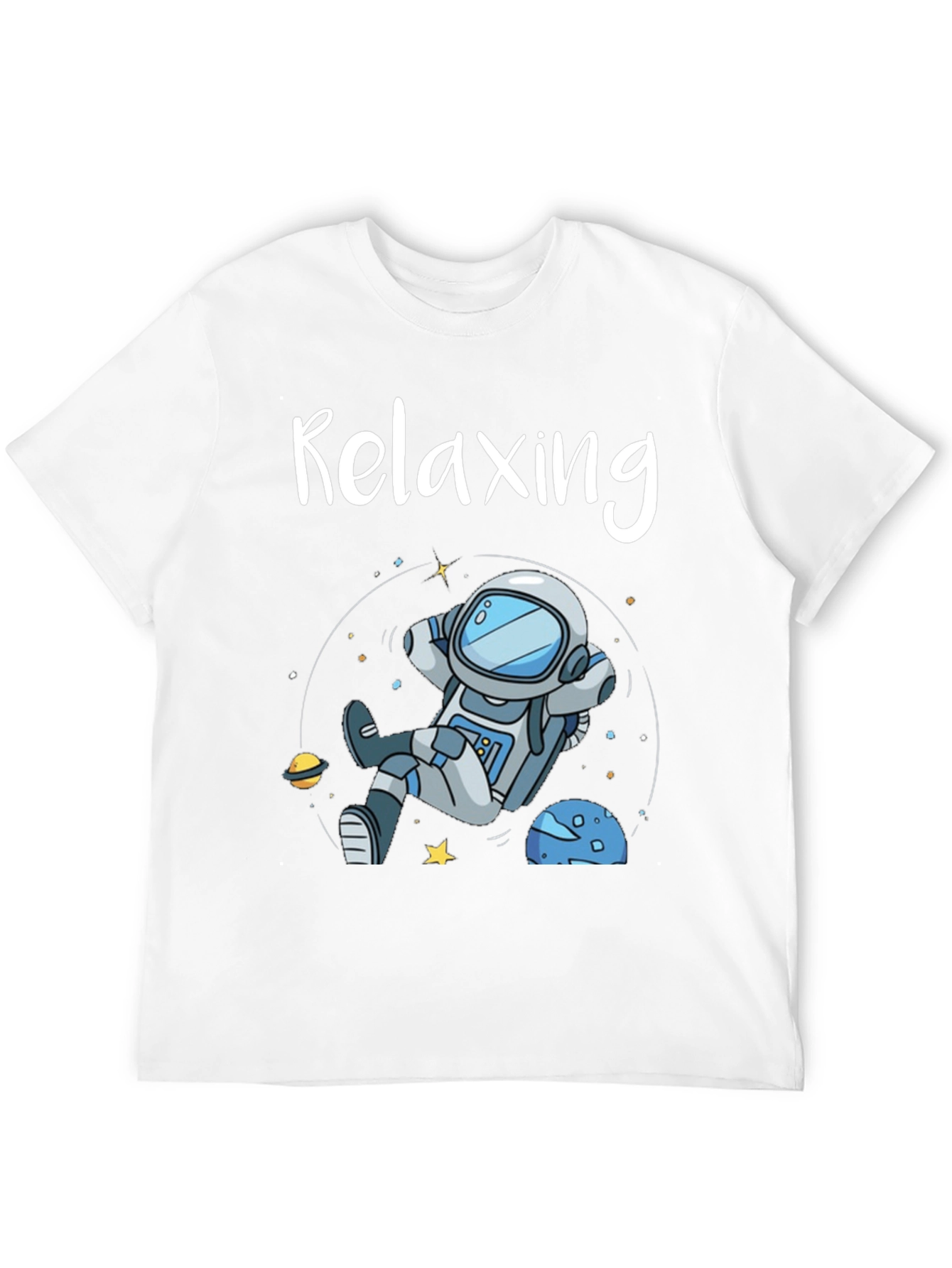 Black Relaxing Astronaut Graphic T-Shirt view 12