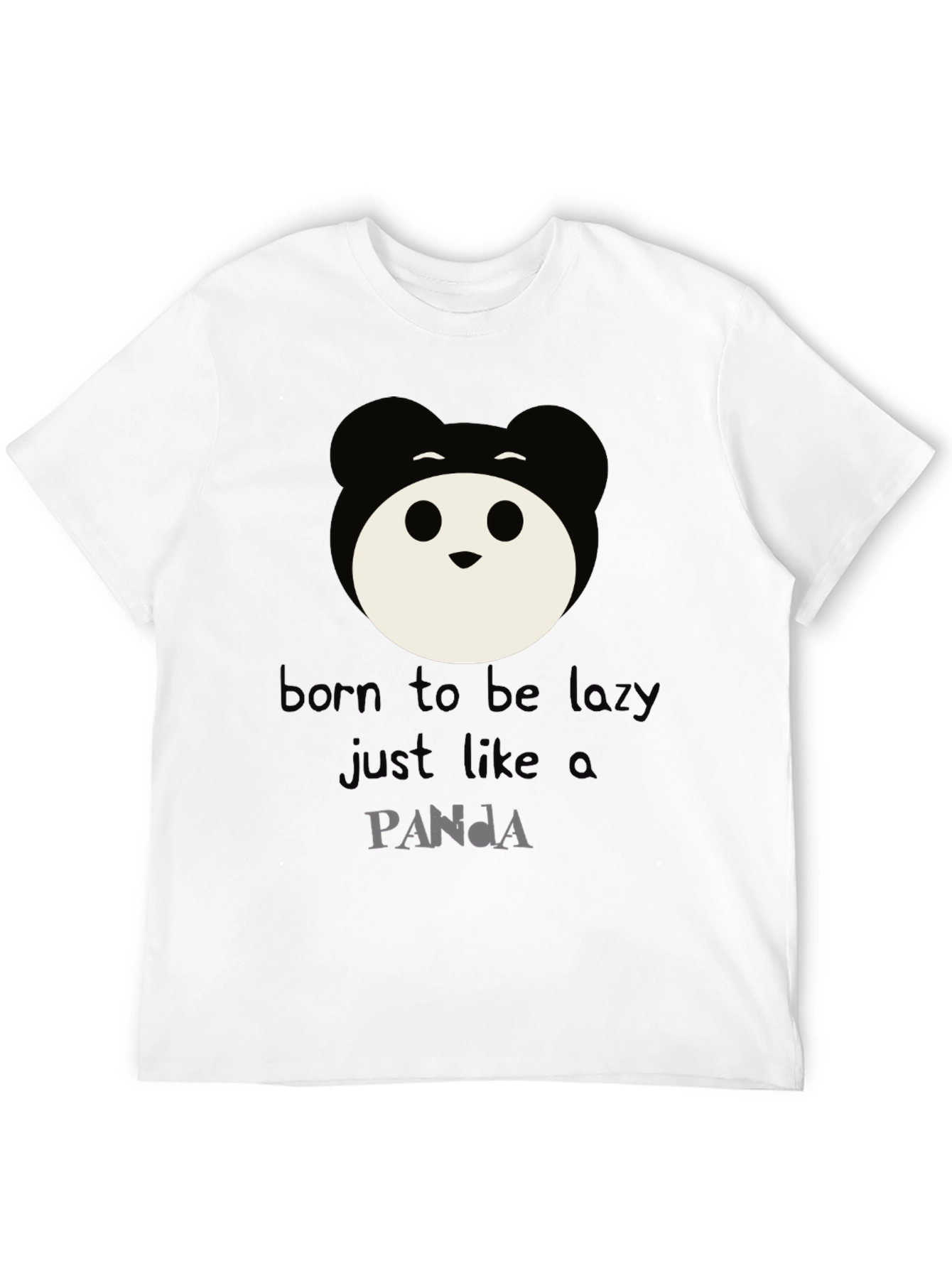 Black Born to Be Lazy Panda Graphic Tee view 12