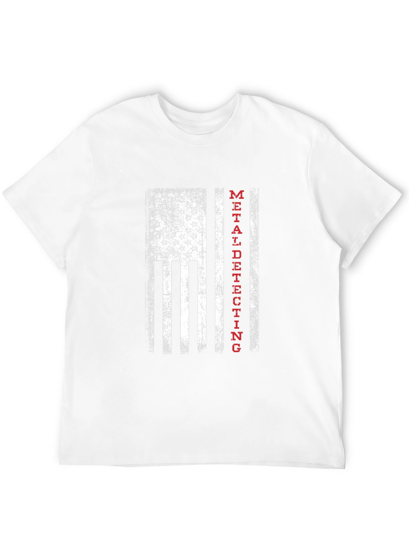 Black Metal Detecting USA Flag T-Shirt view 12