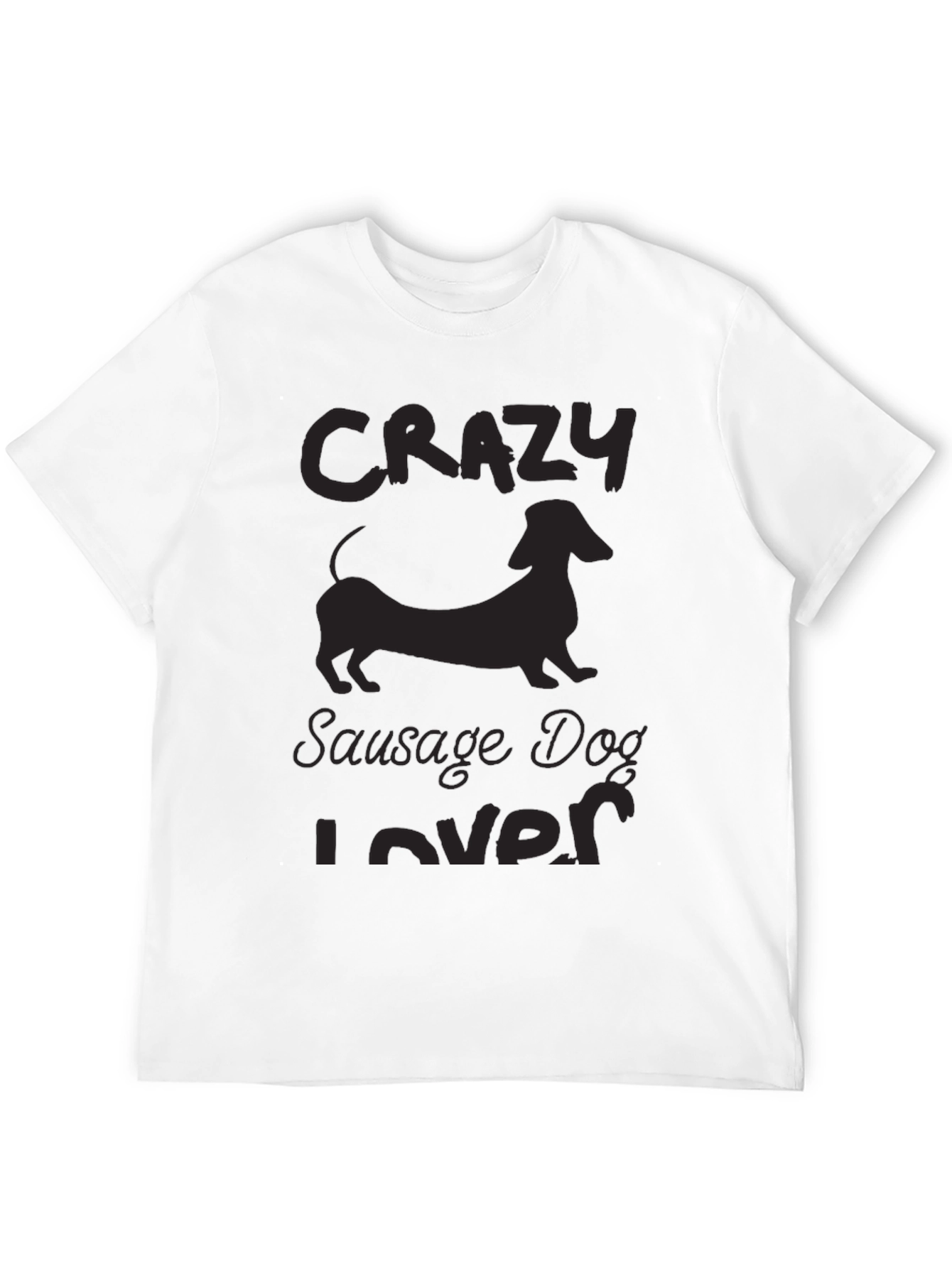 Black Crazy Sausage Dog Lover T-Shirt view 12