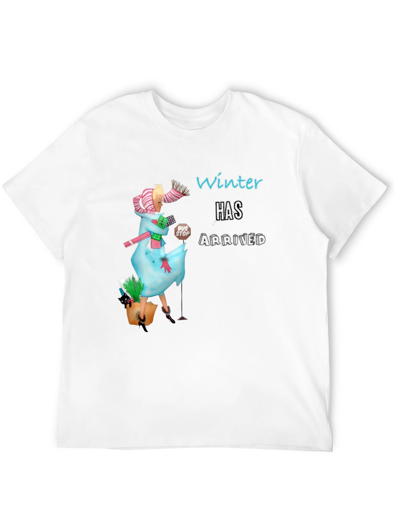 Black Winter Has Arrived Graphic Tee - Unisex Black T-Shirt view 12