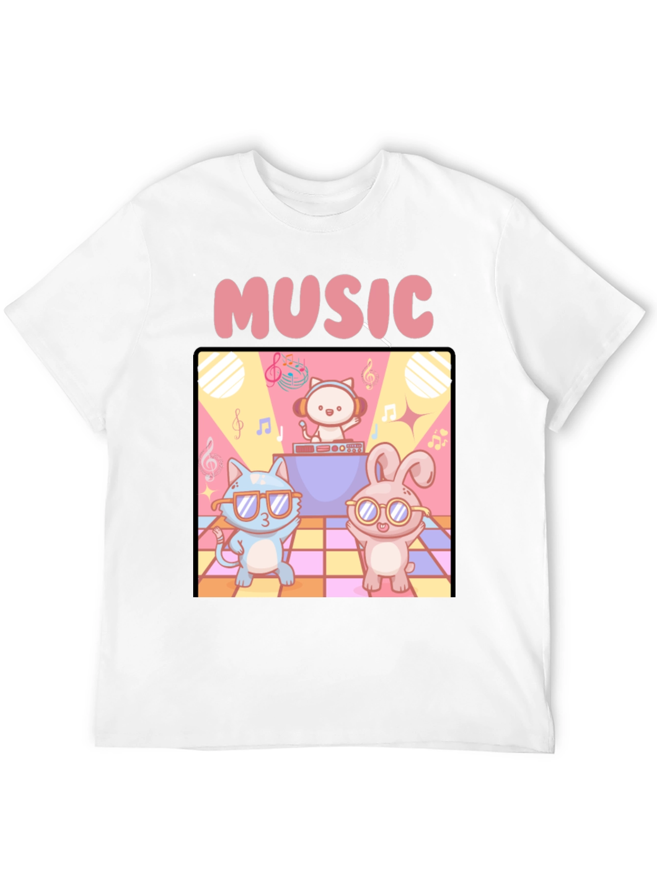 Black Music Cats and Bunny DJ T-Shirt view 12