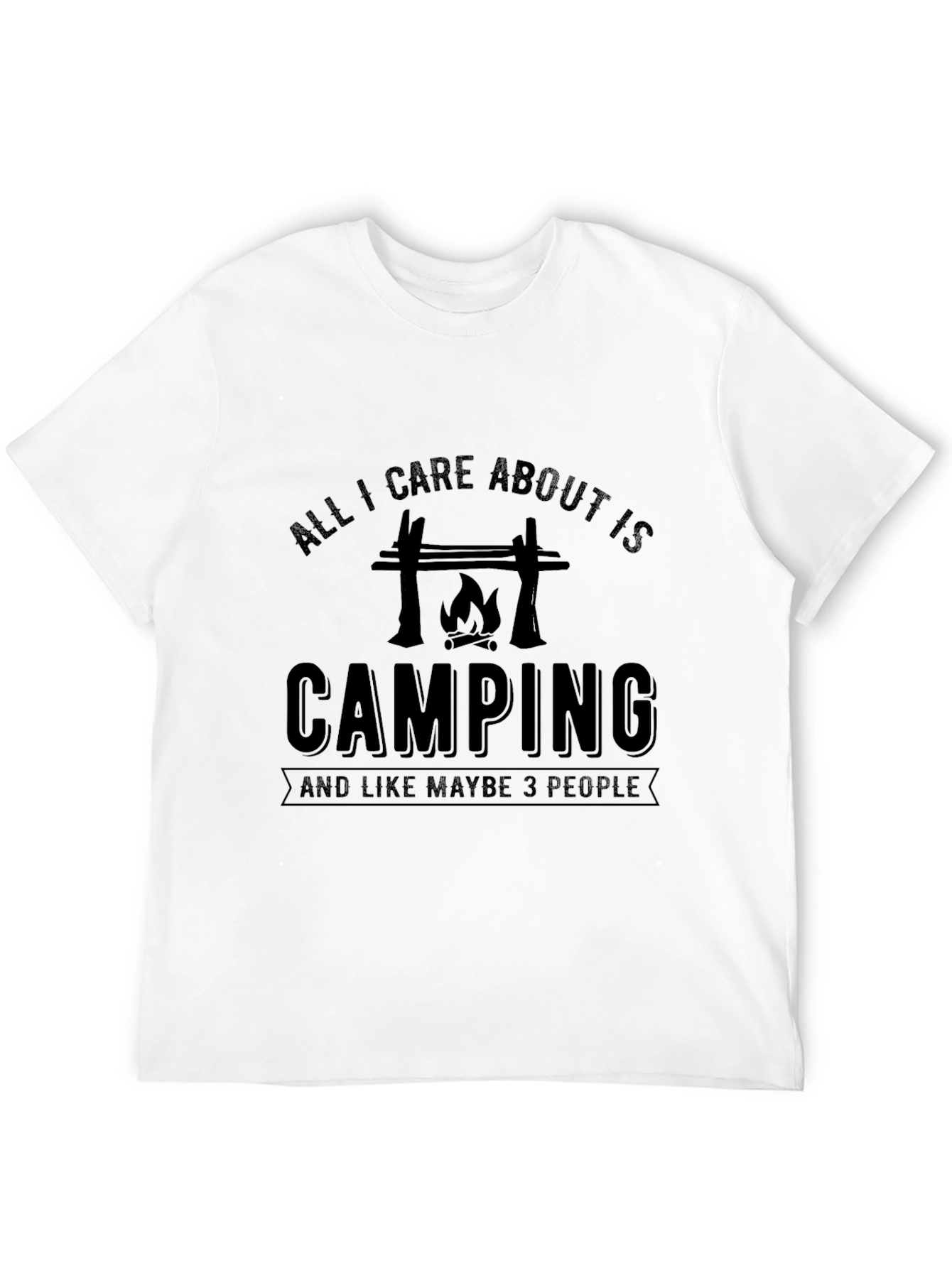 Black Camping Lover Graphic Tee - "All I Care About Is Camping" view 12
