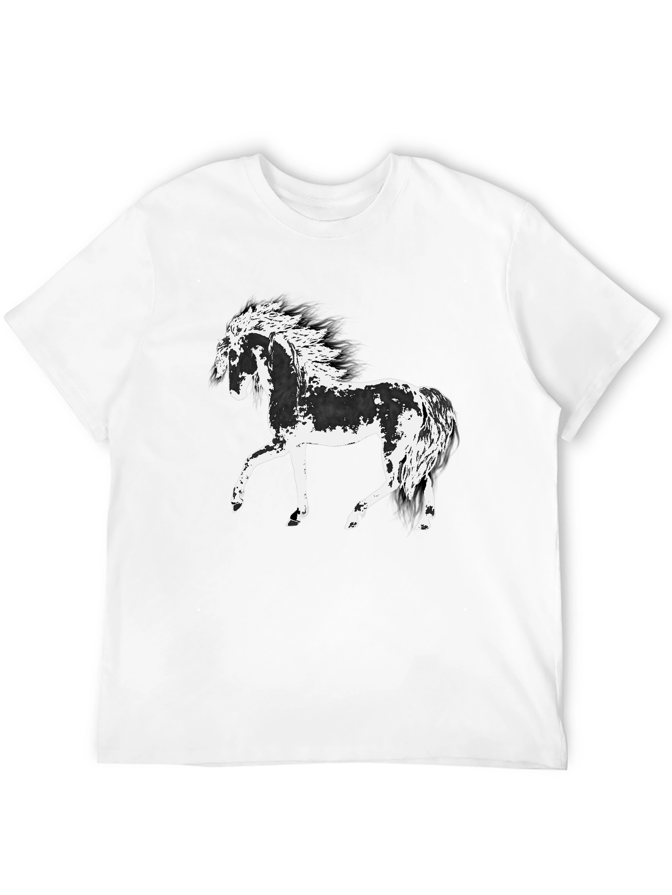 Black Horse Graphic Tee - Black Cotton T-Shirt view 12