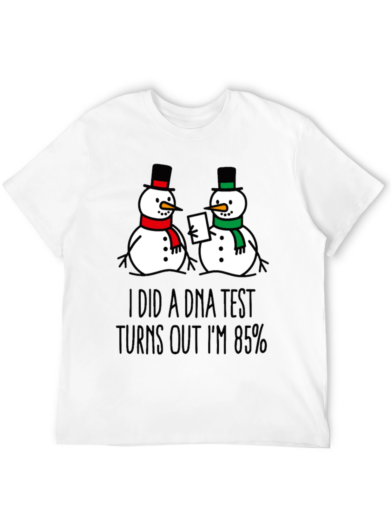 Black DNA Test Snowman Graphic Tee view 12