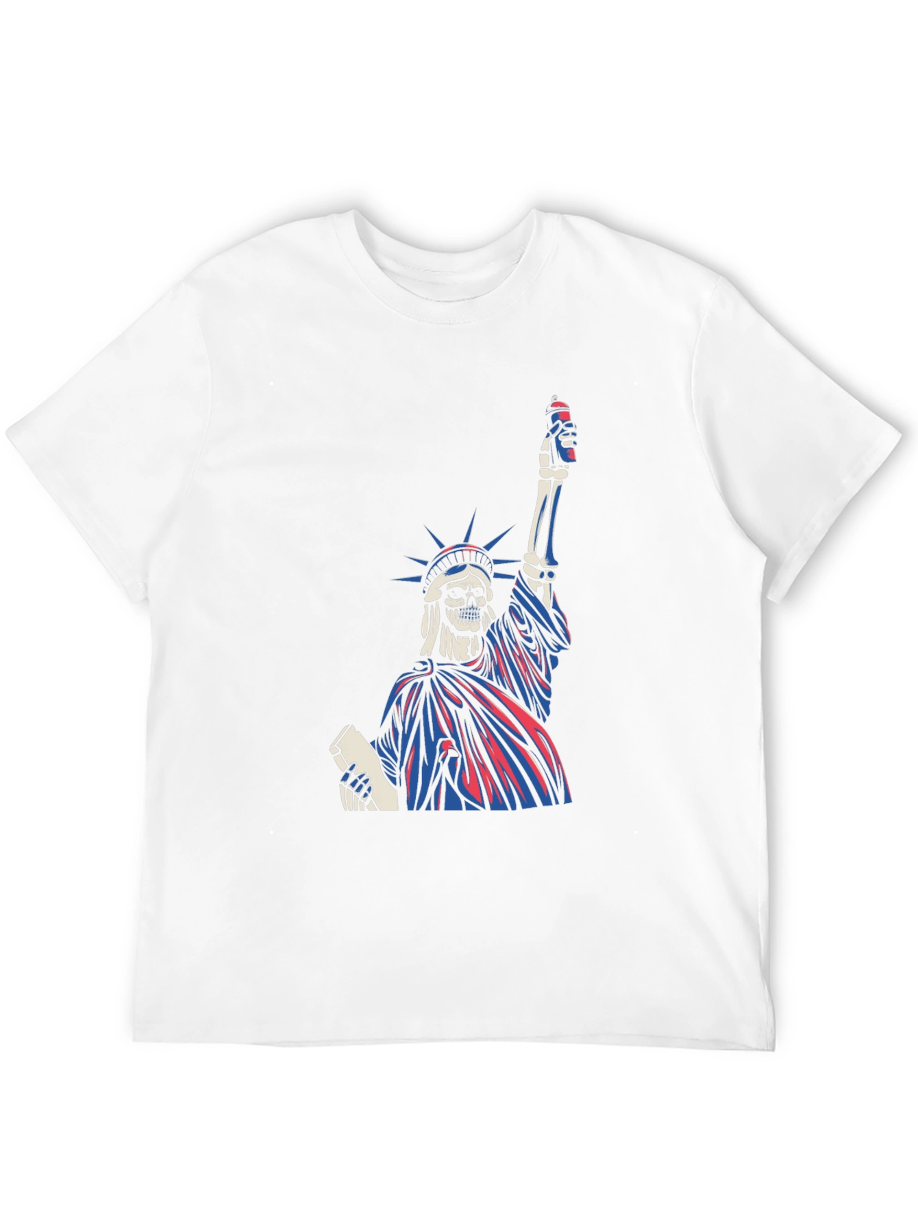 Black Statue of Liberty Skeleton Graphic T-Shirt view 12