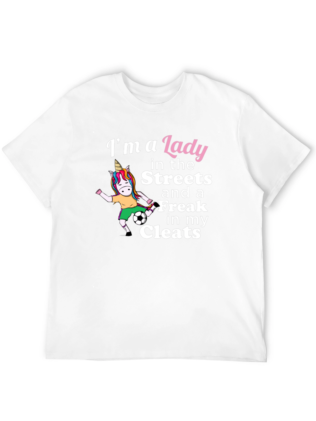 Black Lady Streets Freak Cleats Soccer Unicorn T-Shirt view 12