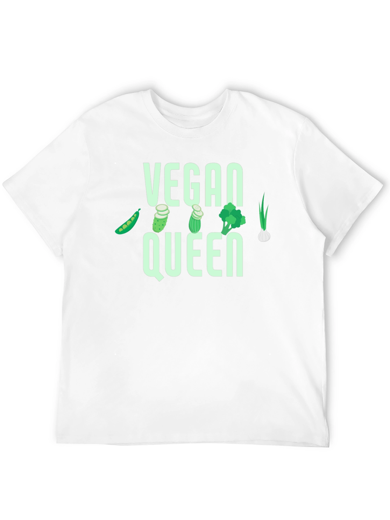 Black Vegan Queen T-Shirt - Vegetable Graphic Tee view 12