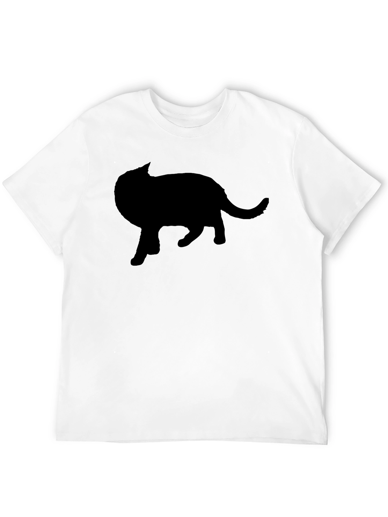 Black Black Cat Silhouette Graphic Tee - Men's Crew Neck view 12