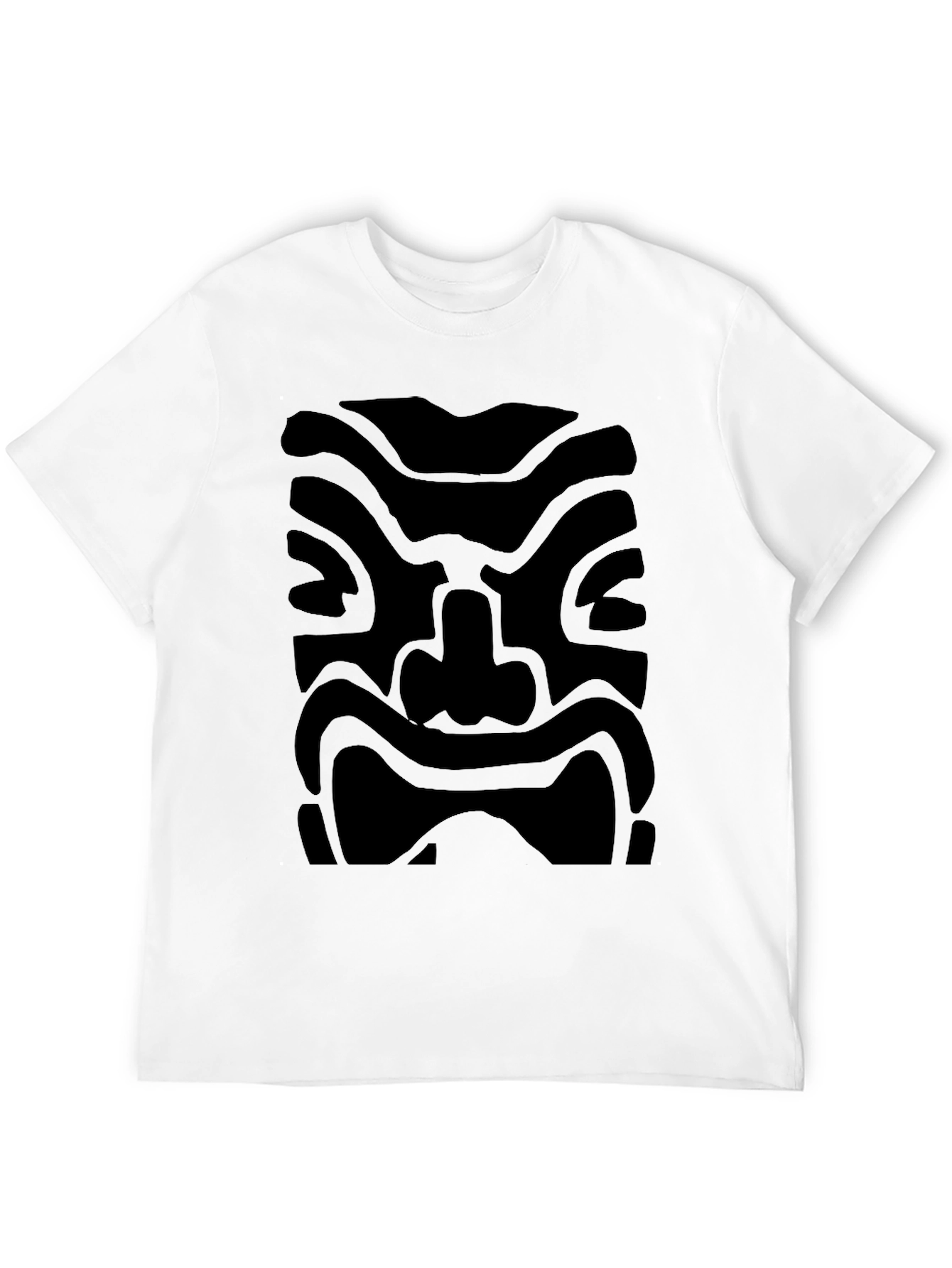 Black Abstract Face Graphic Black T-Shirt view 12