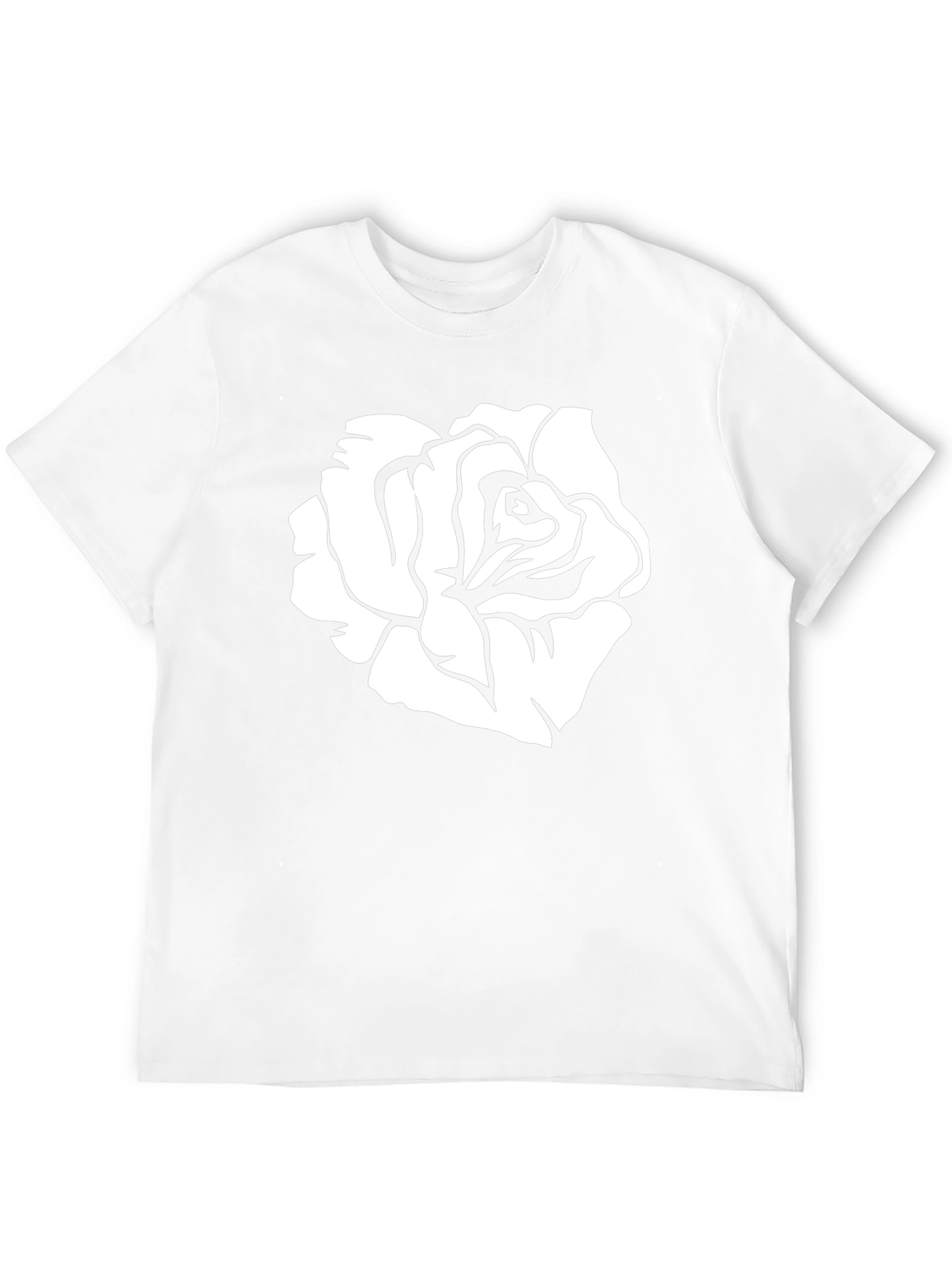 Black Black T-Shirt with White Rose Graphic view 12