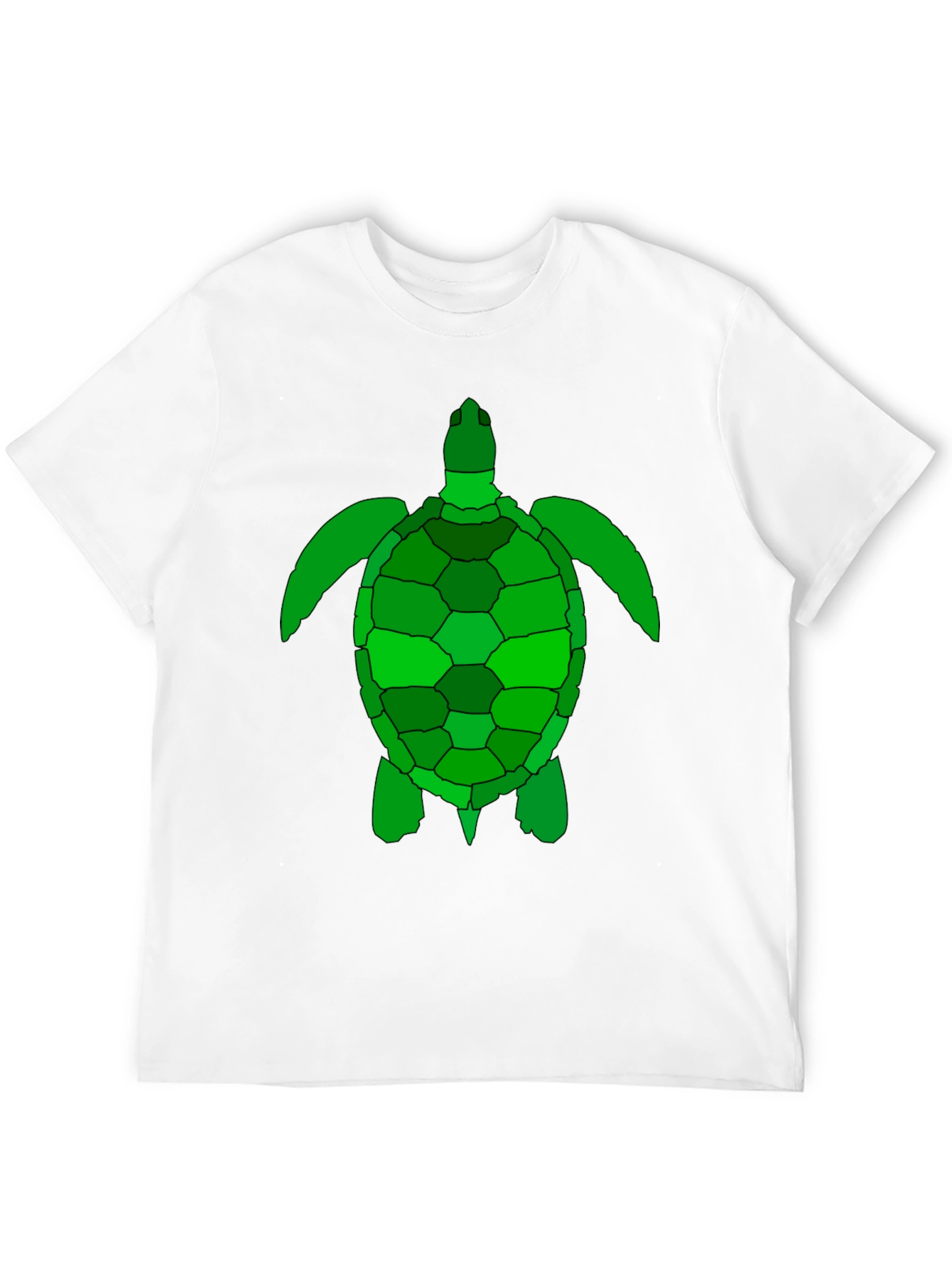 Black Green Sea Turtle Graphic Tee - Black Cotton T-Shirt view 12