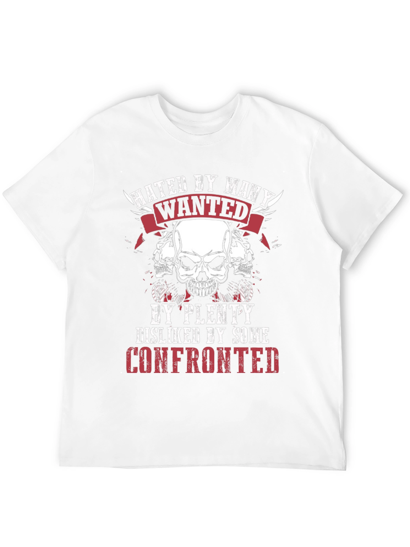 Black Hated By Many Skull Graphic T-Shirt view 12