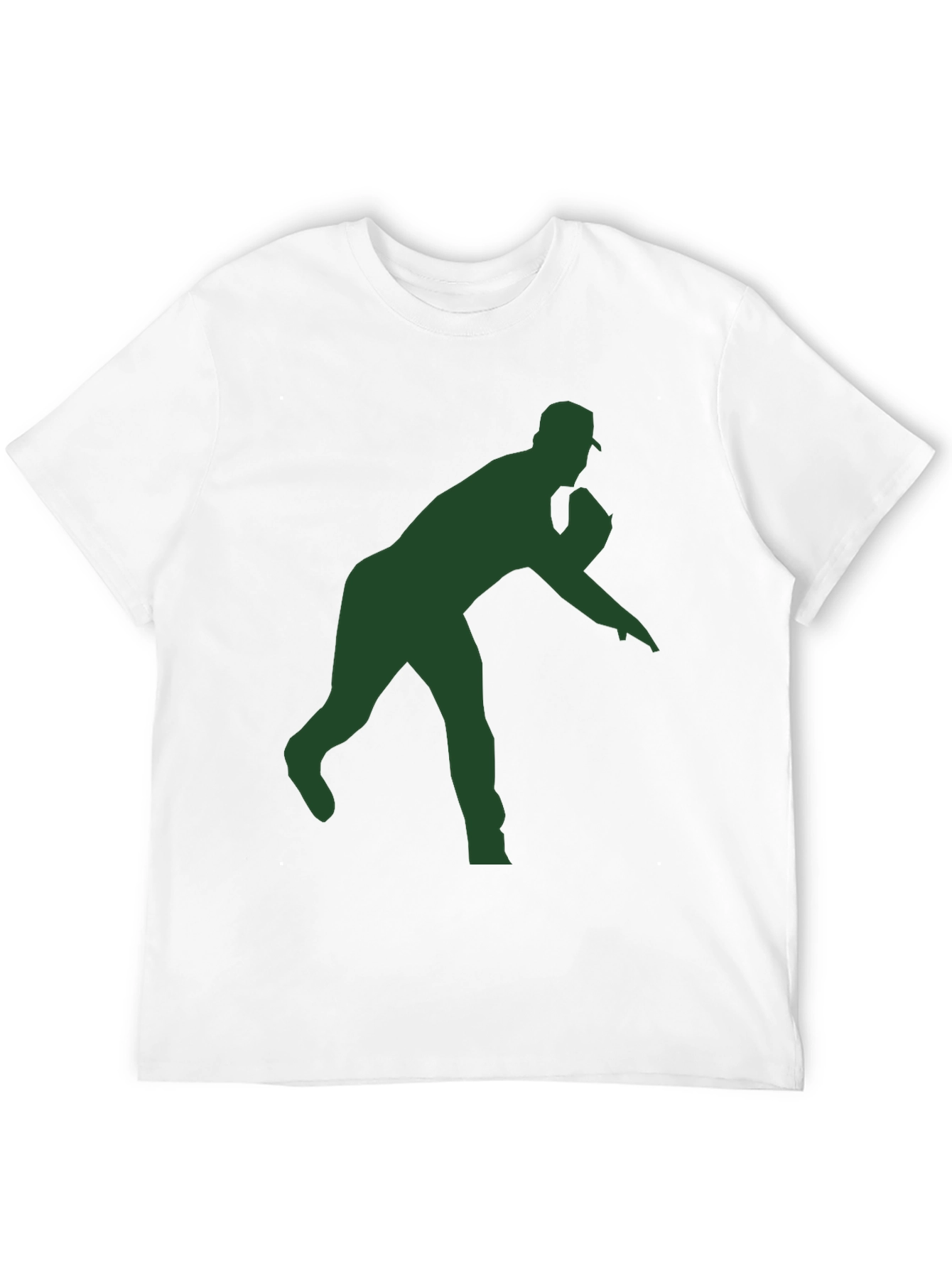 Black Baseball Pitcher Silhouette T-Shirt view 12