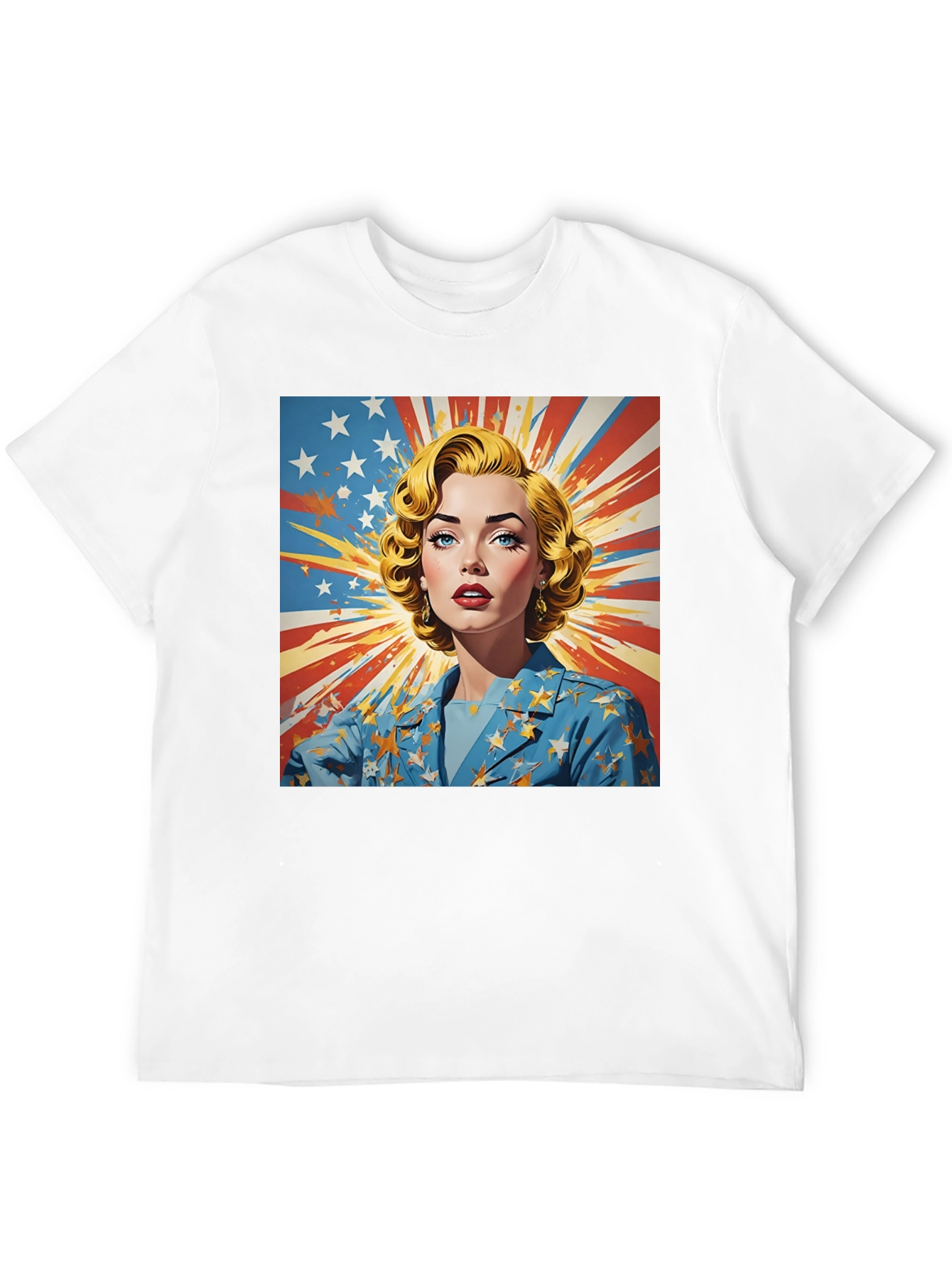 Black Retro Patriotic Woman T-Shirt - Vintage Americana Tee view 12