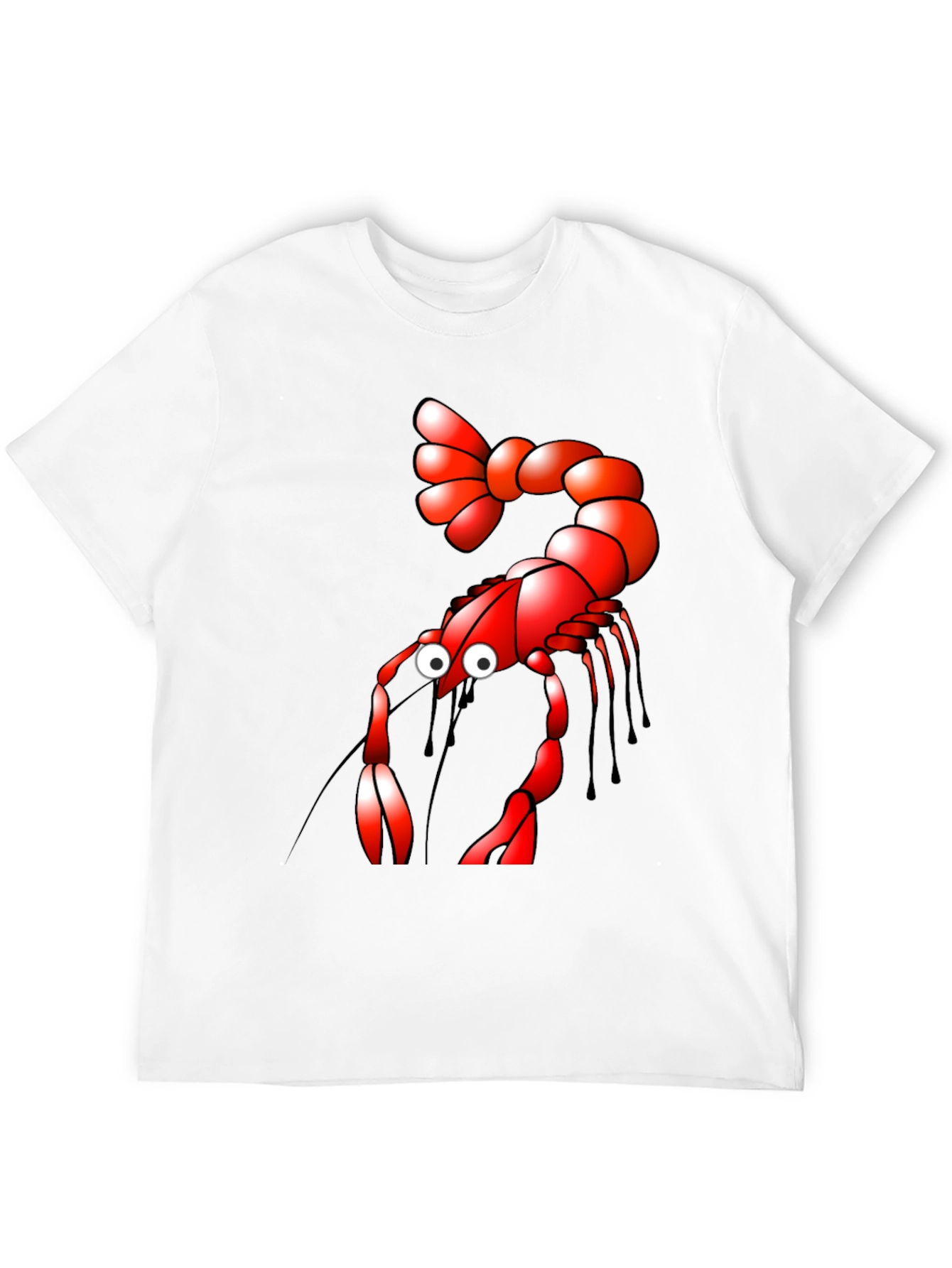 Black Shrimp Cartoon Graphic Tee - Black view 12
