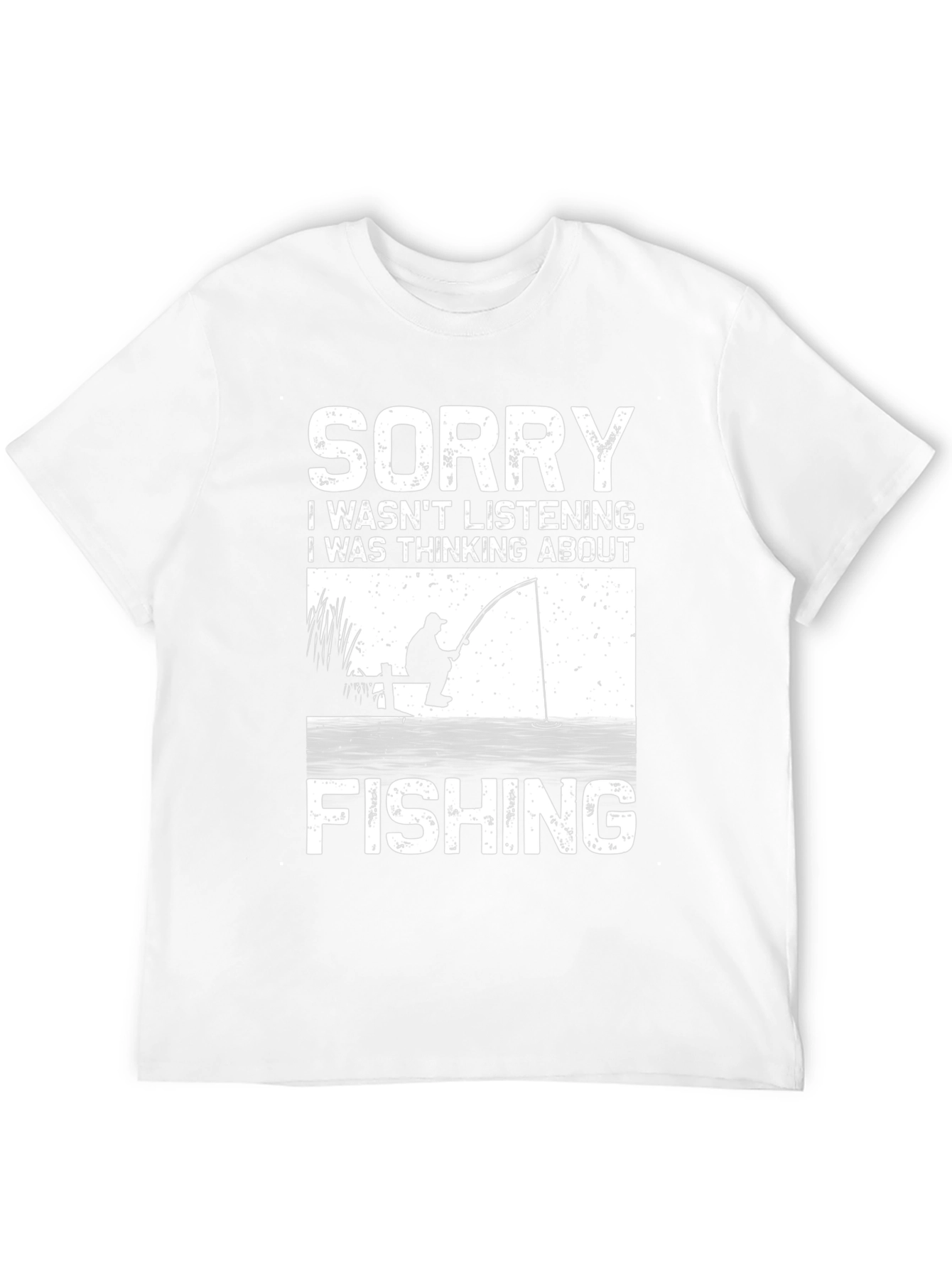 Black Funny Fishing T-Shirt - Sorry Wasn't Listening view 12