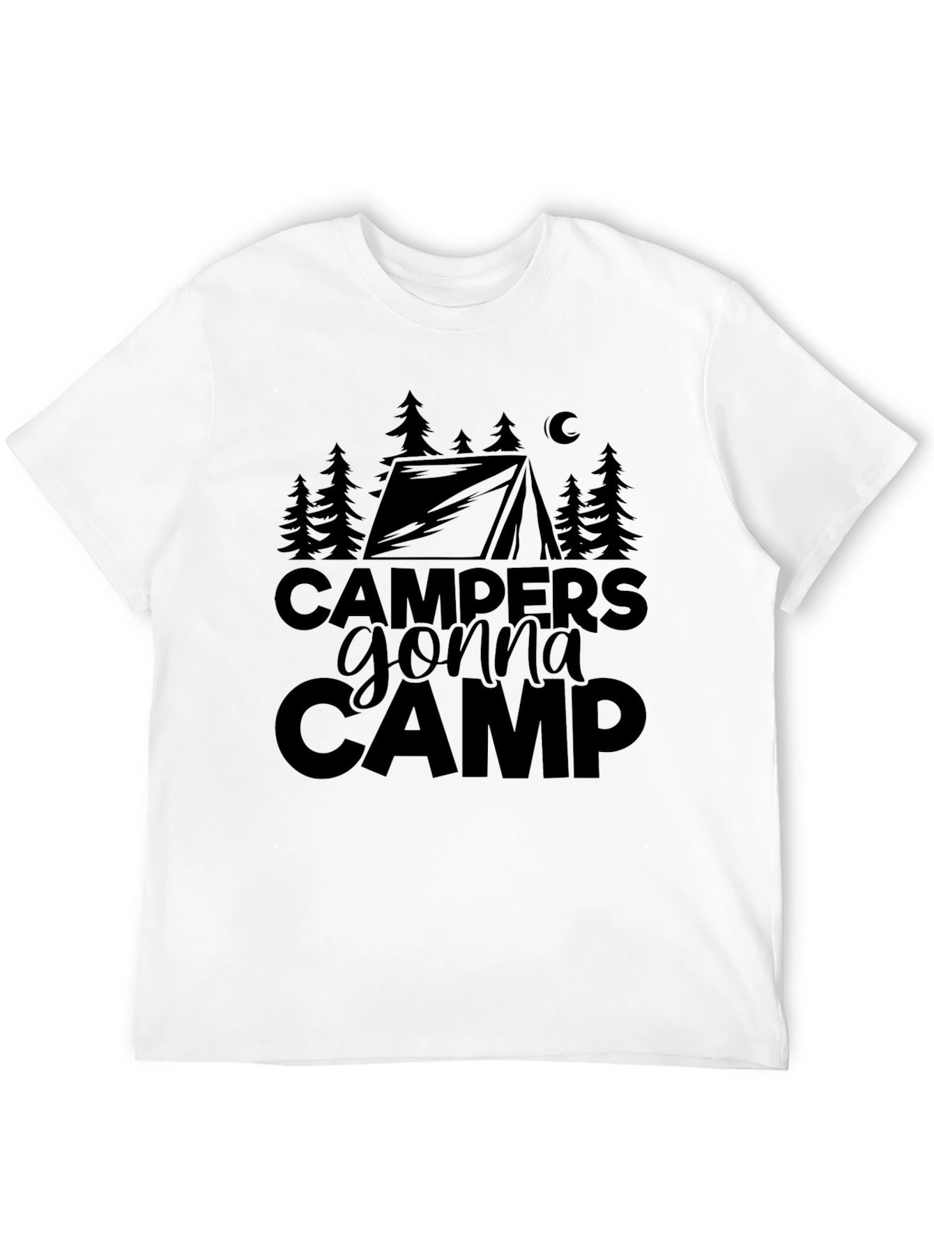 Black Campers Gonna Camp Graphic Tee - Black Cotton T-Shirt view 12