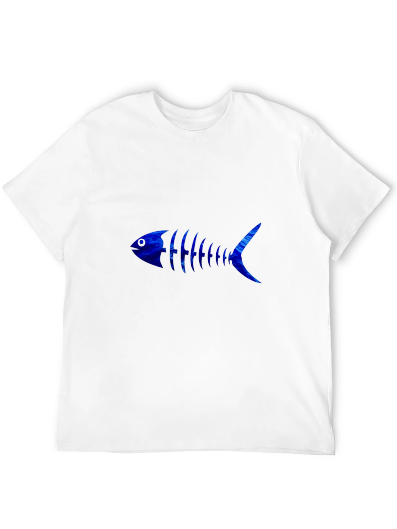 Black Cool Blue Fishbone Graphic Black T-Shirt view 12