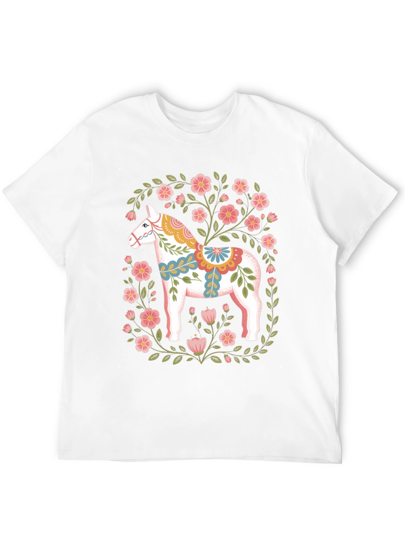 Black Floral Dala Horse Graphic Tee - Black view 12