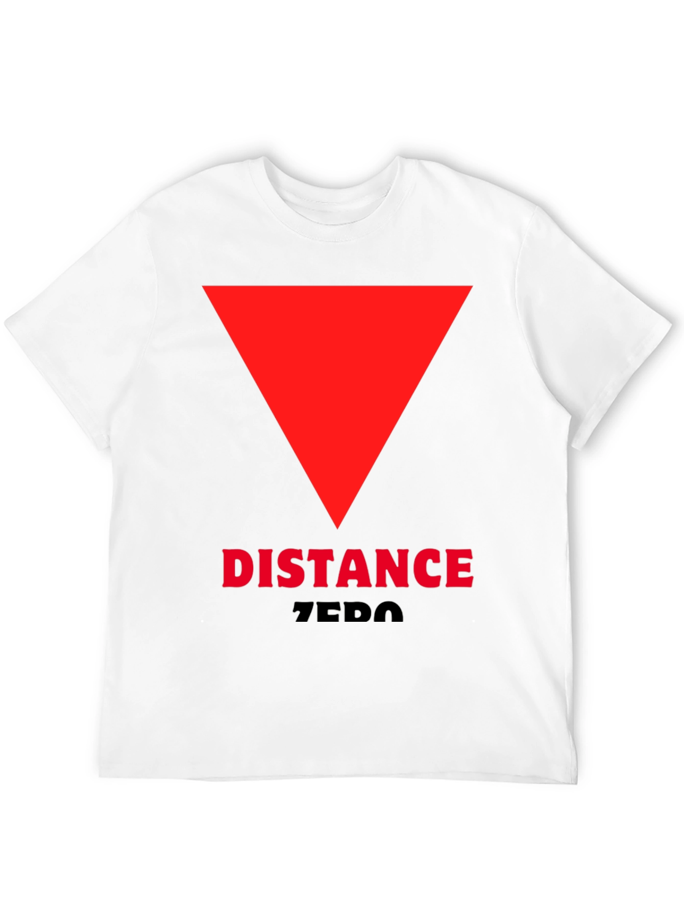 Black Distance Zero T-Shirt - Red Triangle Design view 12