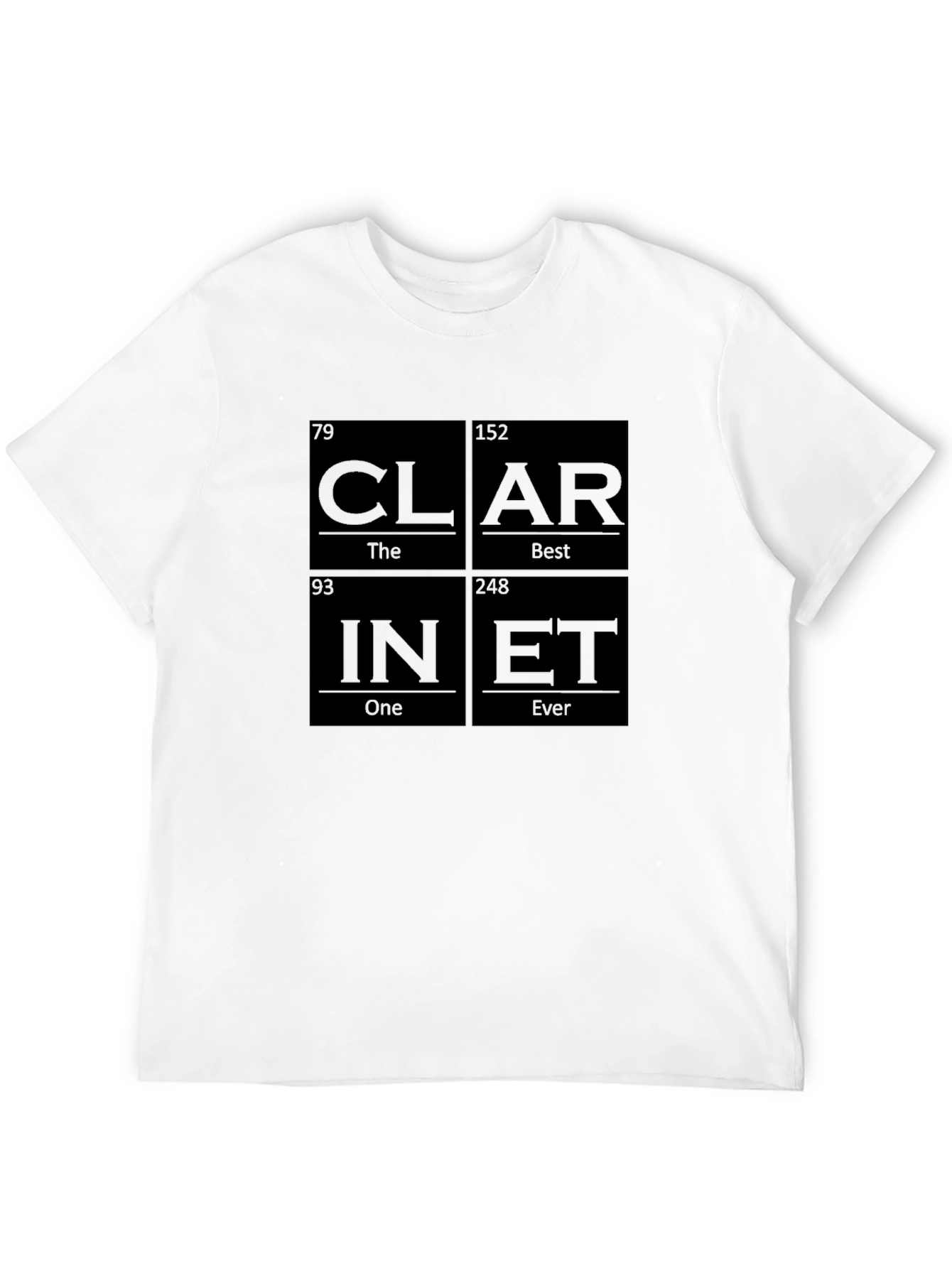 Black Clari-Net Periodic Table Style Graphic T-Shirt view 12