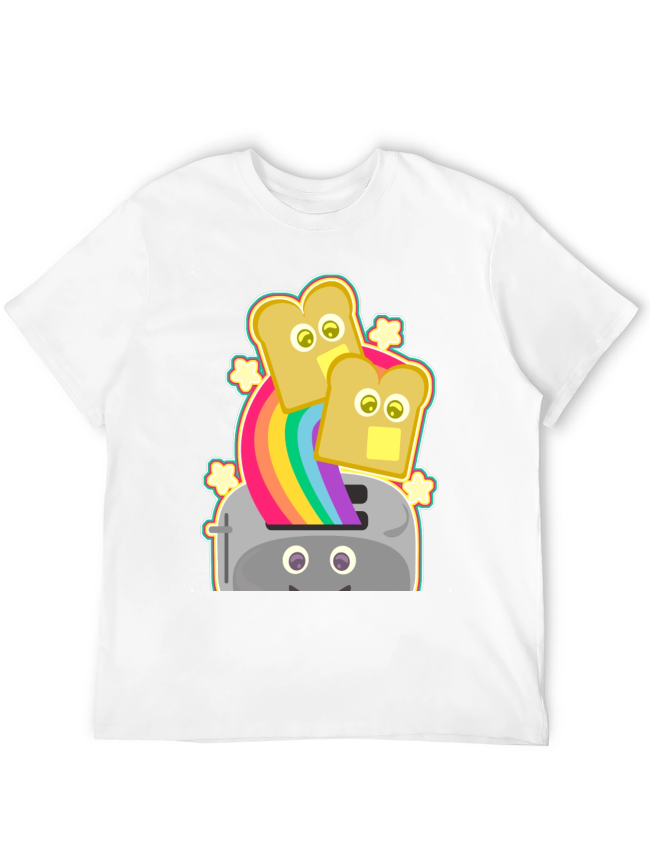 Black Rainbow Toaster Bread T-Shirt, Novelty Tee view 12
