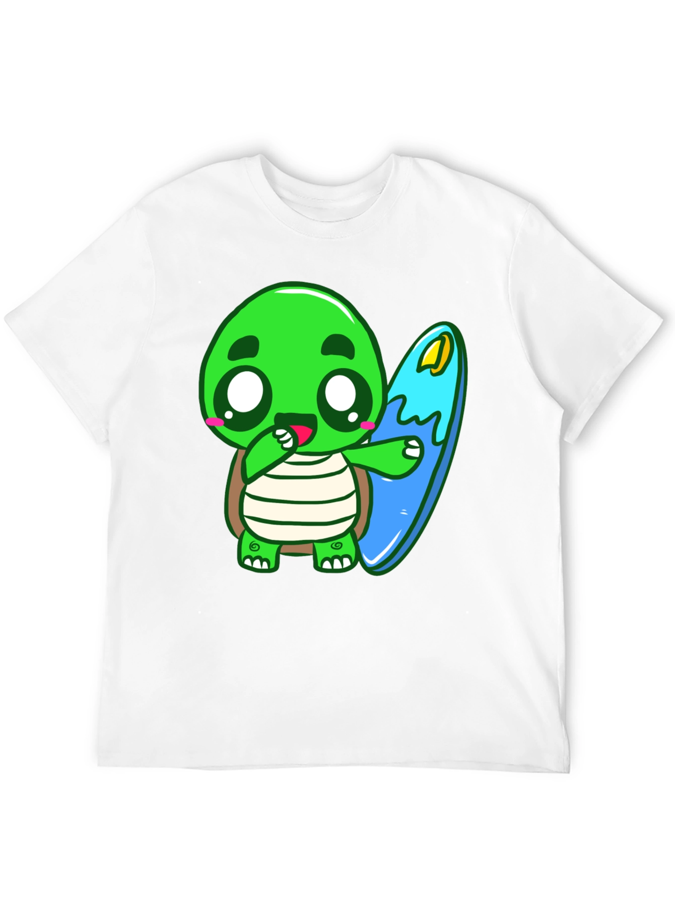 Black Cute Turtle Surfing Graphic Tee view 12