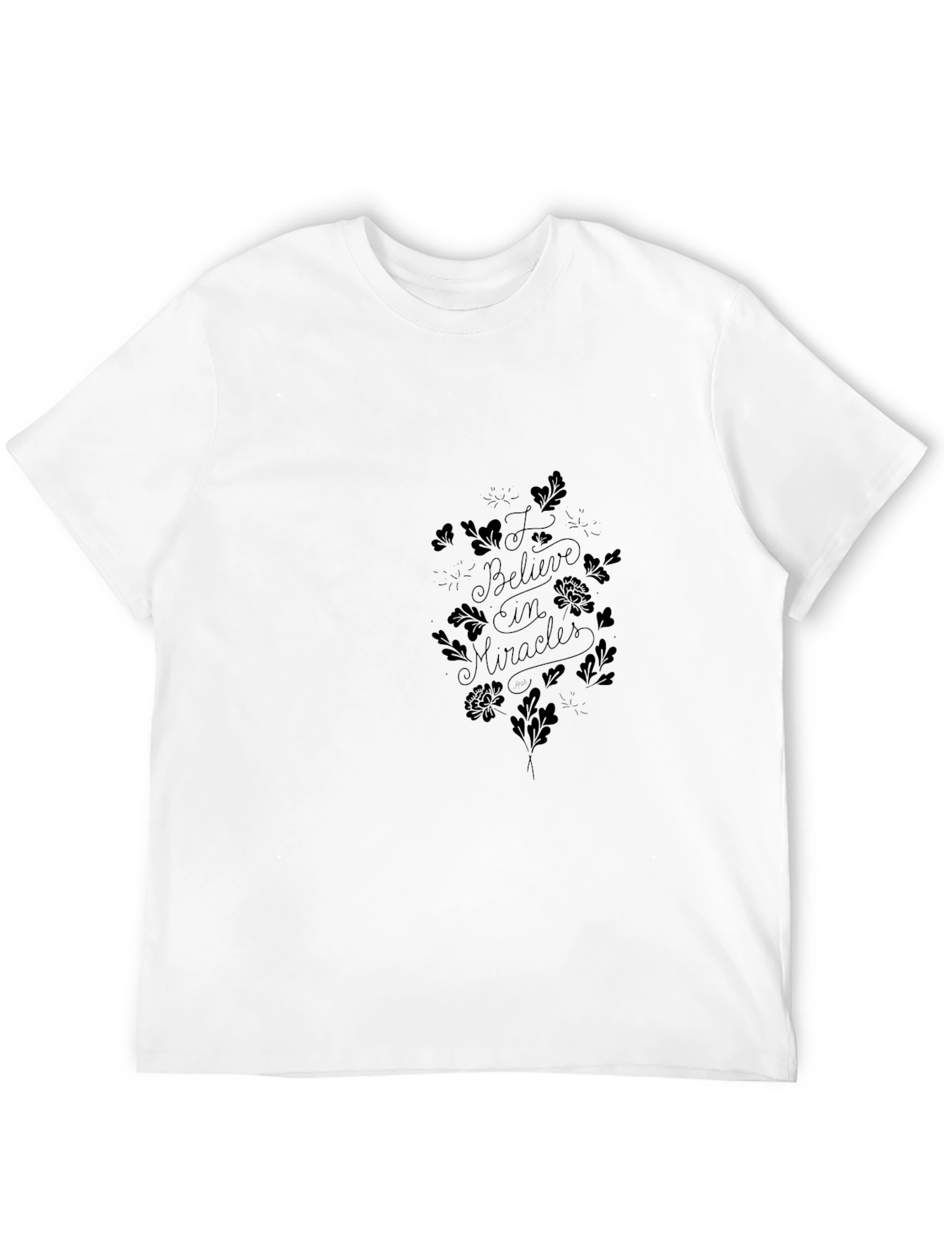 Black Believe in Miracles Black Graphic Tee view 12