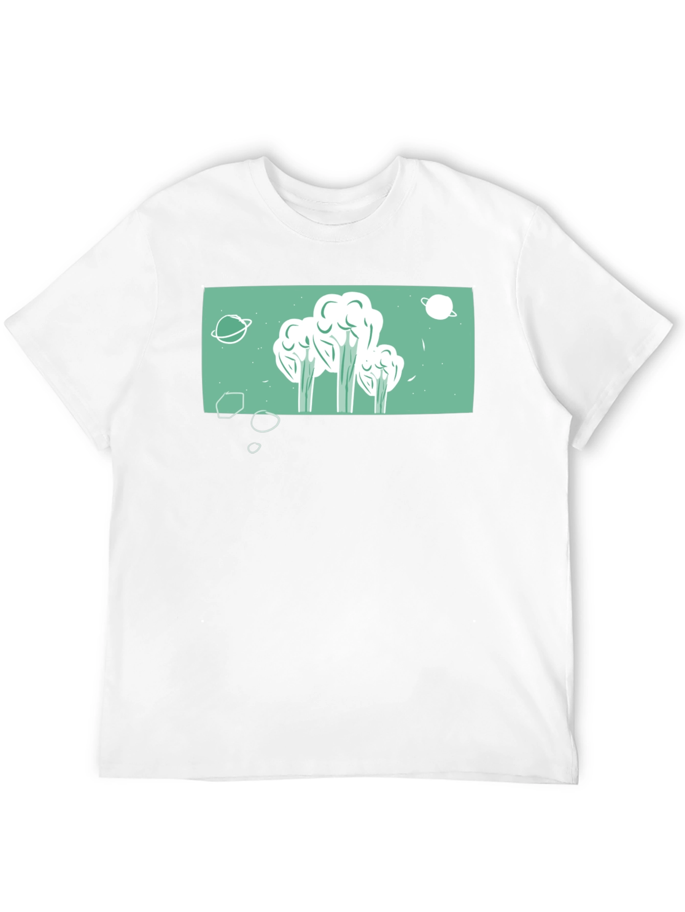 Black Space Broccoli T-Shirt - Quirky Graphic Tee view 12