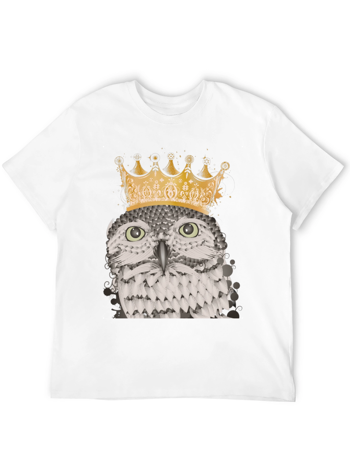 Black Owl King Graphic Tee - Black Cotton Blend T-Shirt view 12