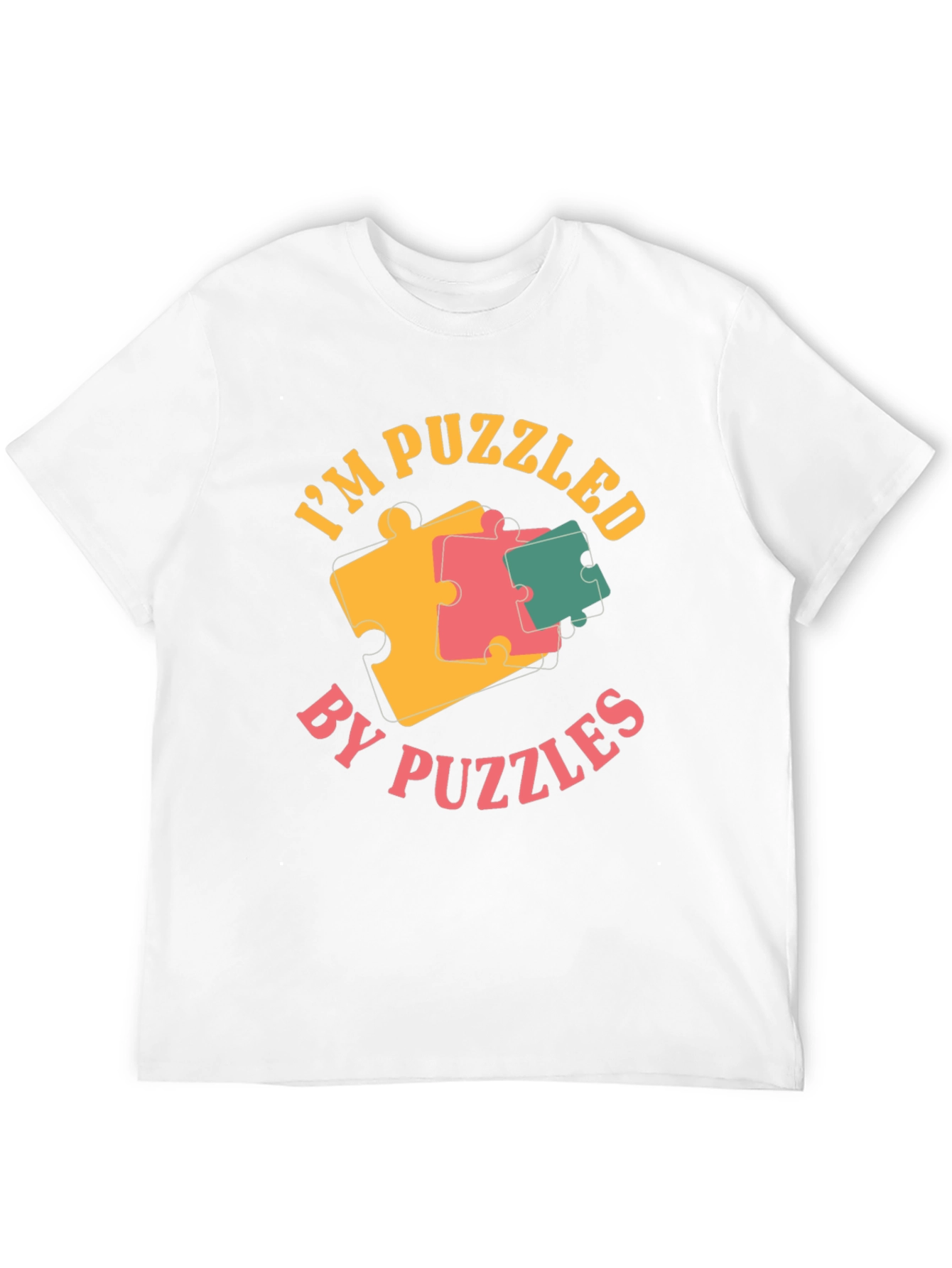 Black Puzzled by Puzzles Black Graphic Tee Shirt view 12