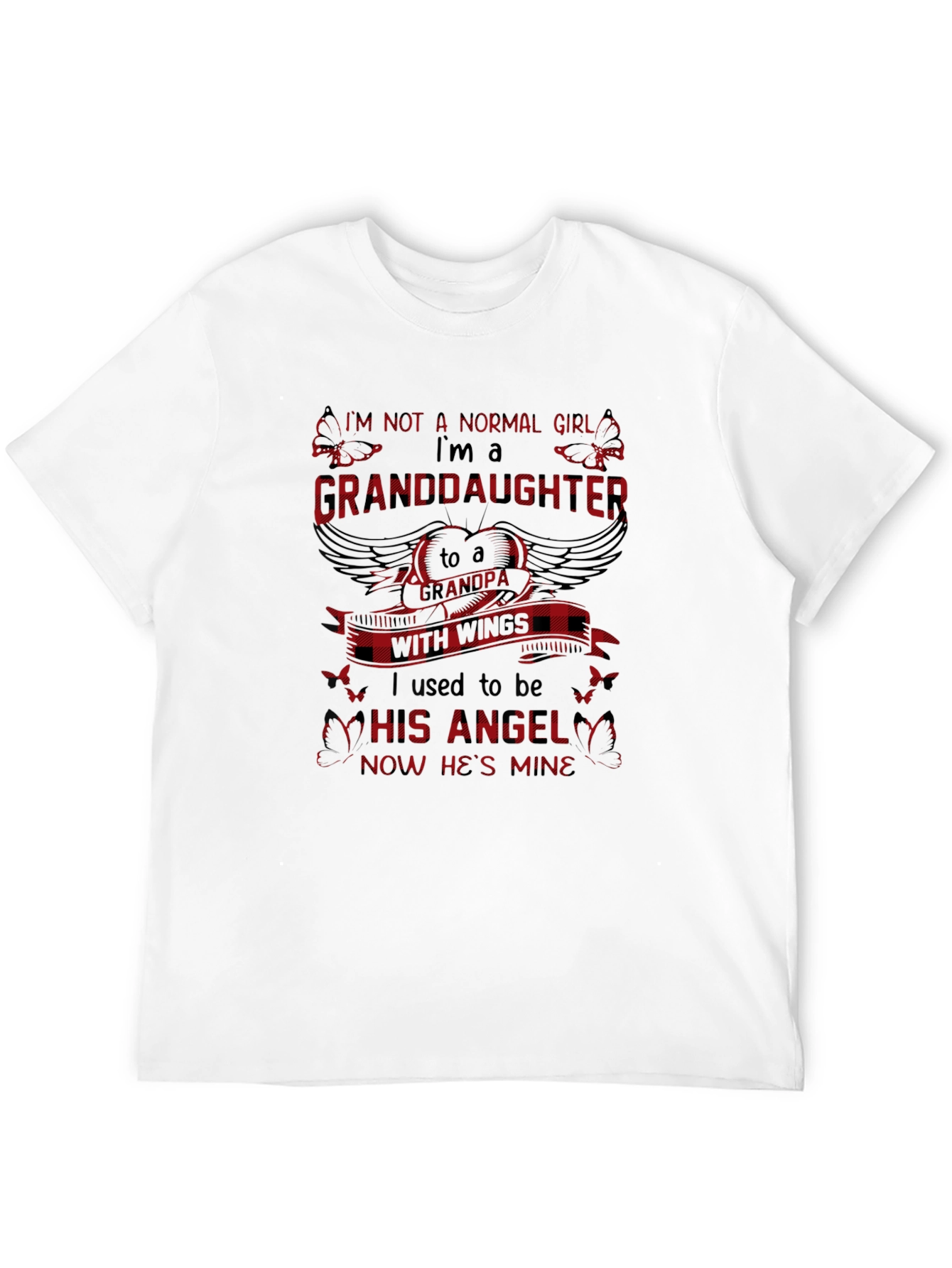 Black Granddaughter Grandpa Angel Wings Graphic Tee view 12
