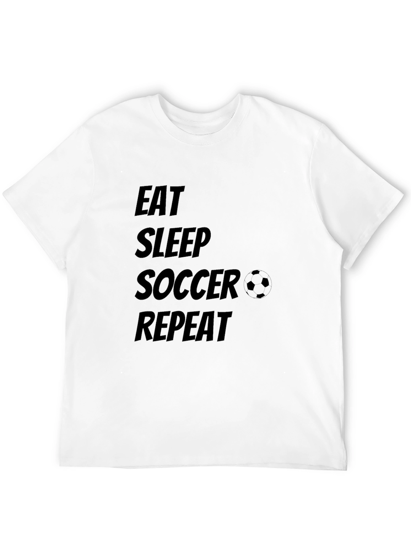 Black Eat Sleep Soccer Repeat Graphic Tee view 12